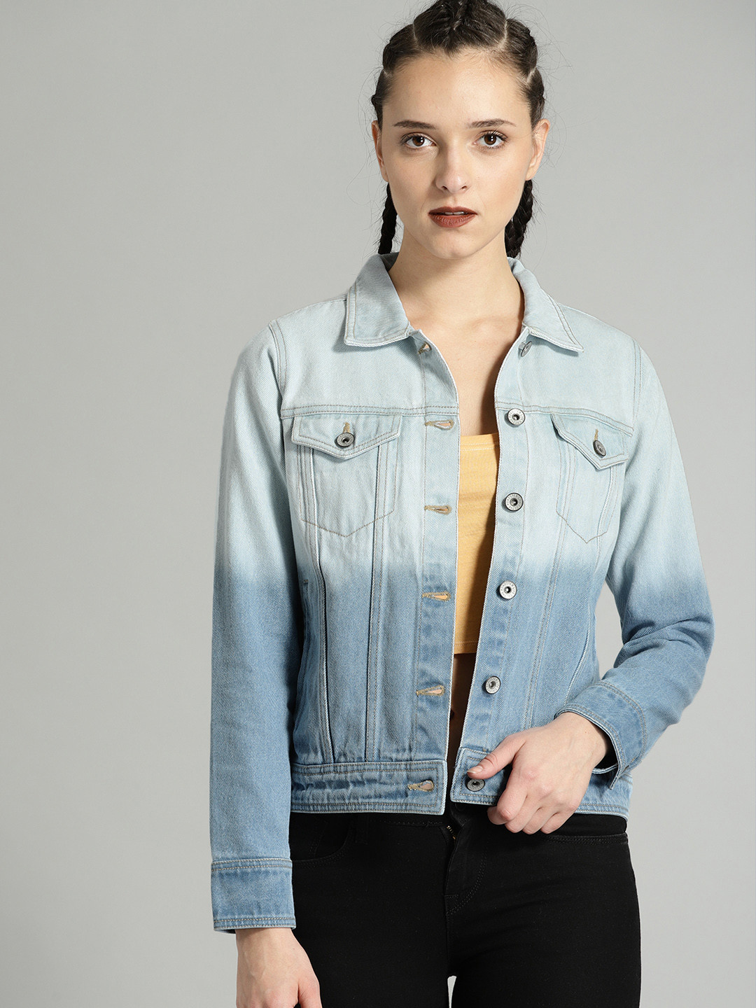 Solid Denim Jacket - Jackets for Women 