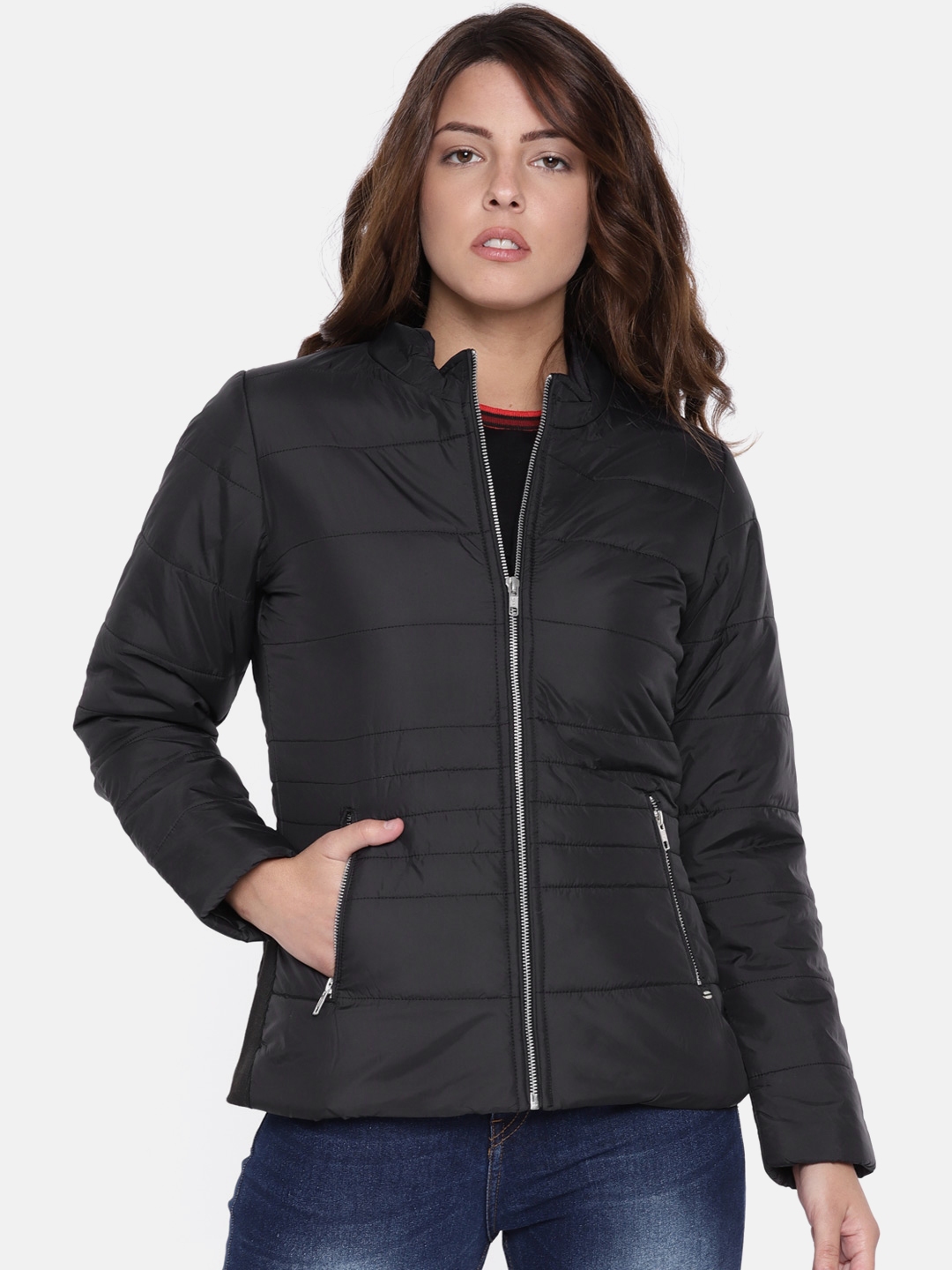 Duke Women Black Solid Padded Jacket