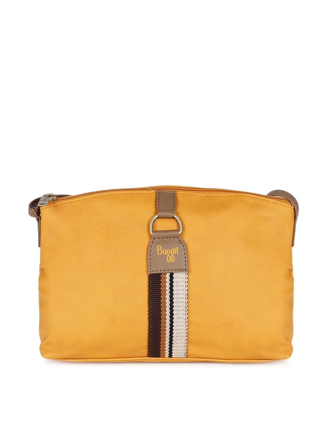 baggit mustard yellow solid sling bag