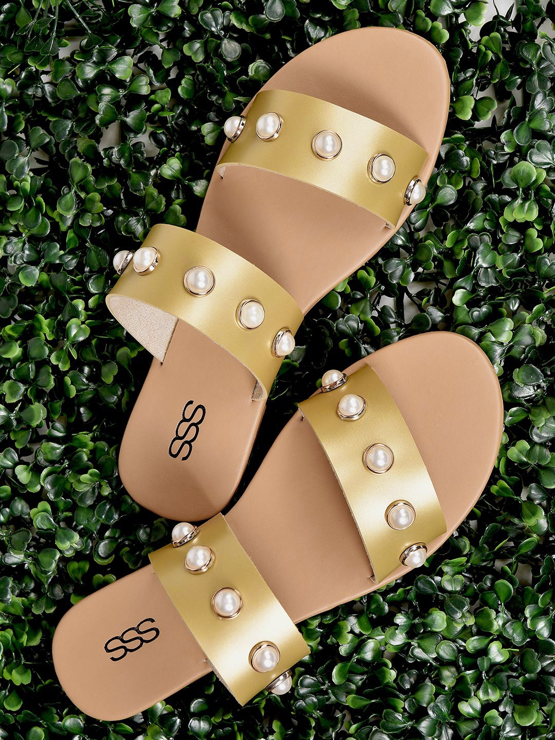 Buy Street Style Store Women Gold Toned Embellished Open Toe Flats Flats for Women 7299176 Myntra