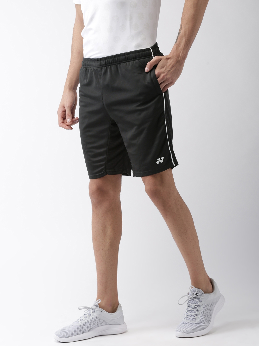 YONEX Men Black Solid Regular Fit Sports Shorts