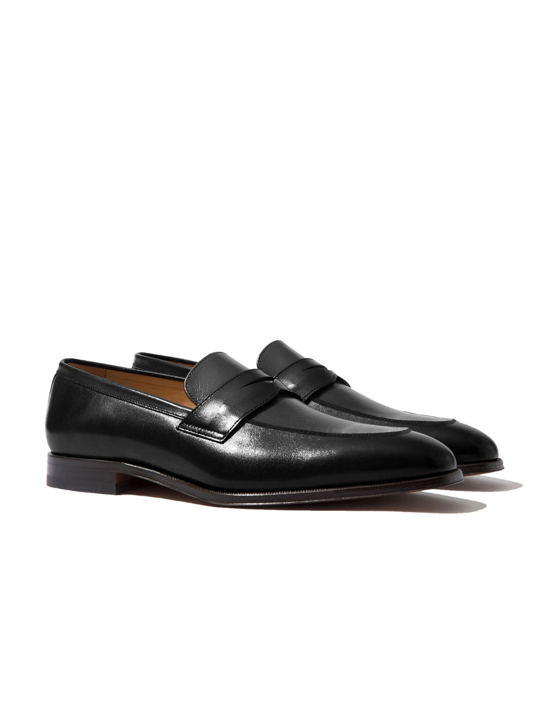 Rapawalk Black & Grey Handcrafted Standard Width Leather Slipons