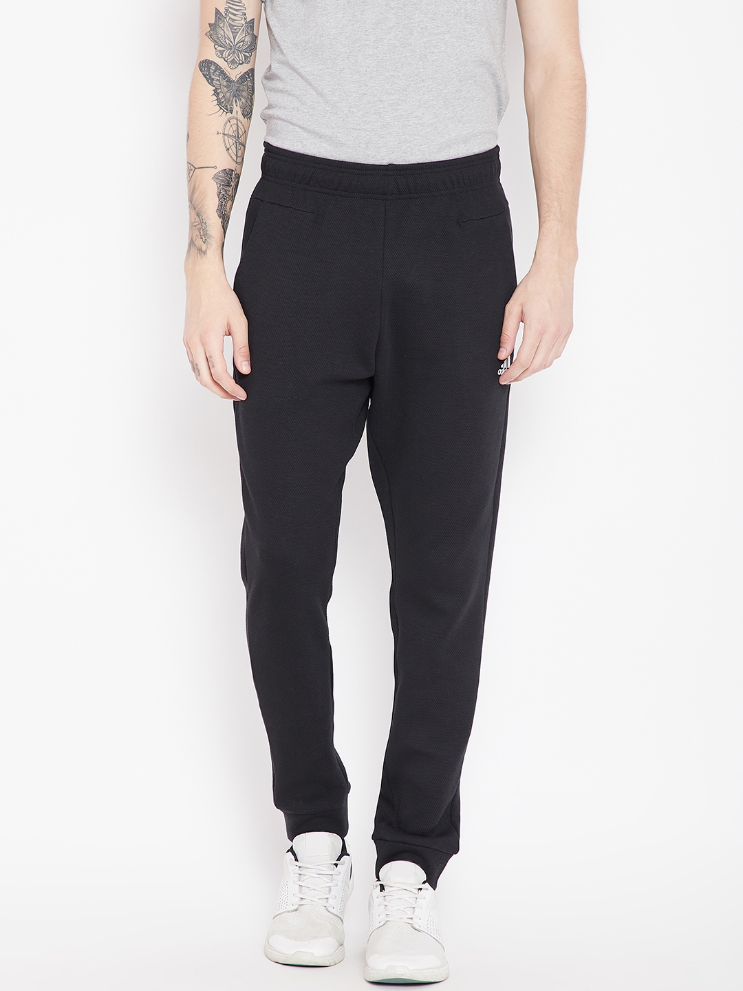 adidas mens black joggers