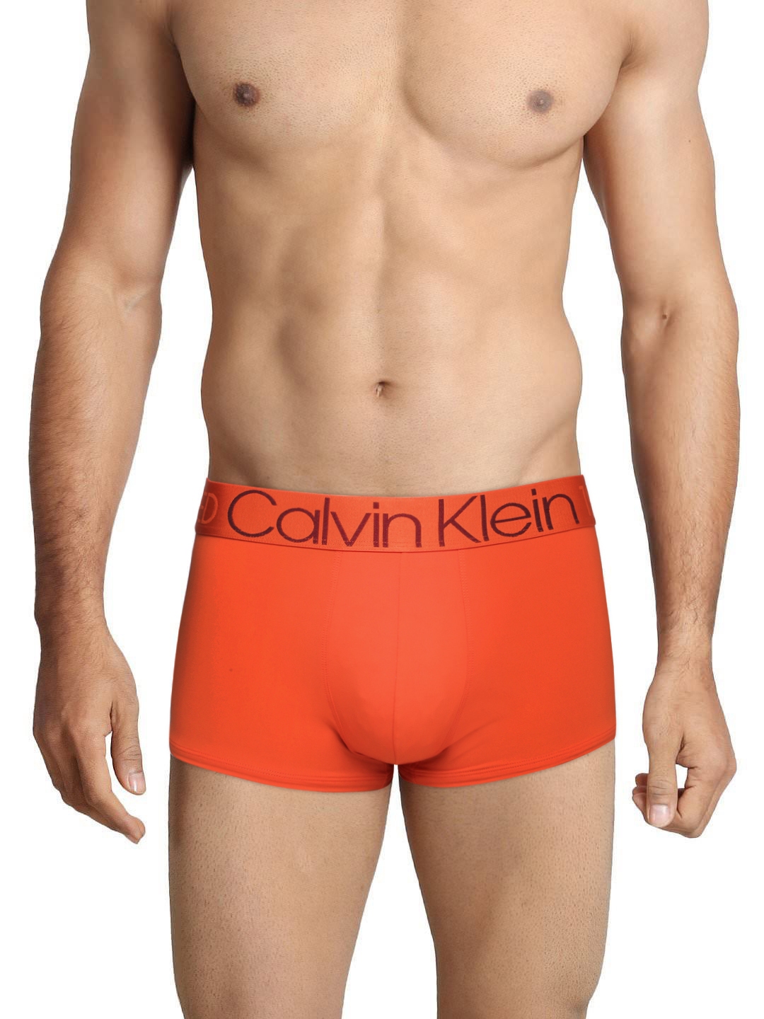 Buy Calvin Klein Underwear Men Orange Microfiber Low Rise Trunk