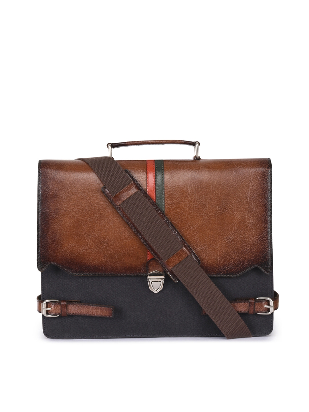 Phive Rivers Men Brown Black Solid Laptop Bag