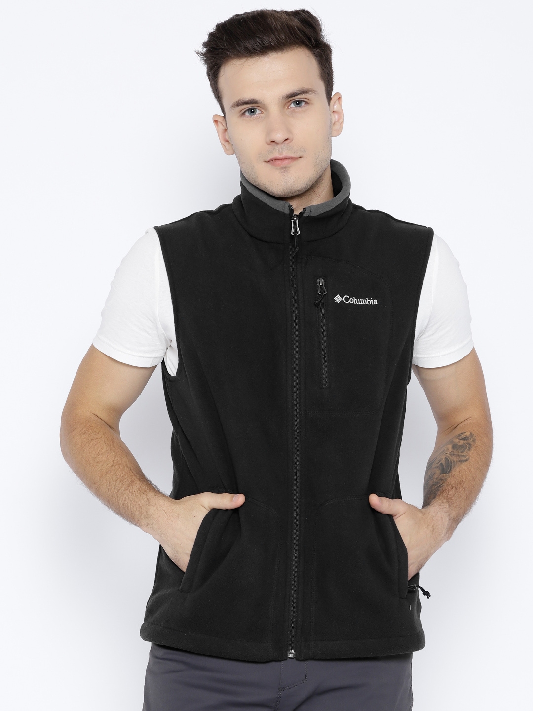 Mens black columbia fleece jacket hotsell