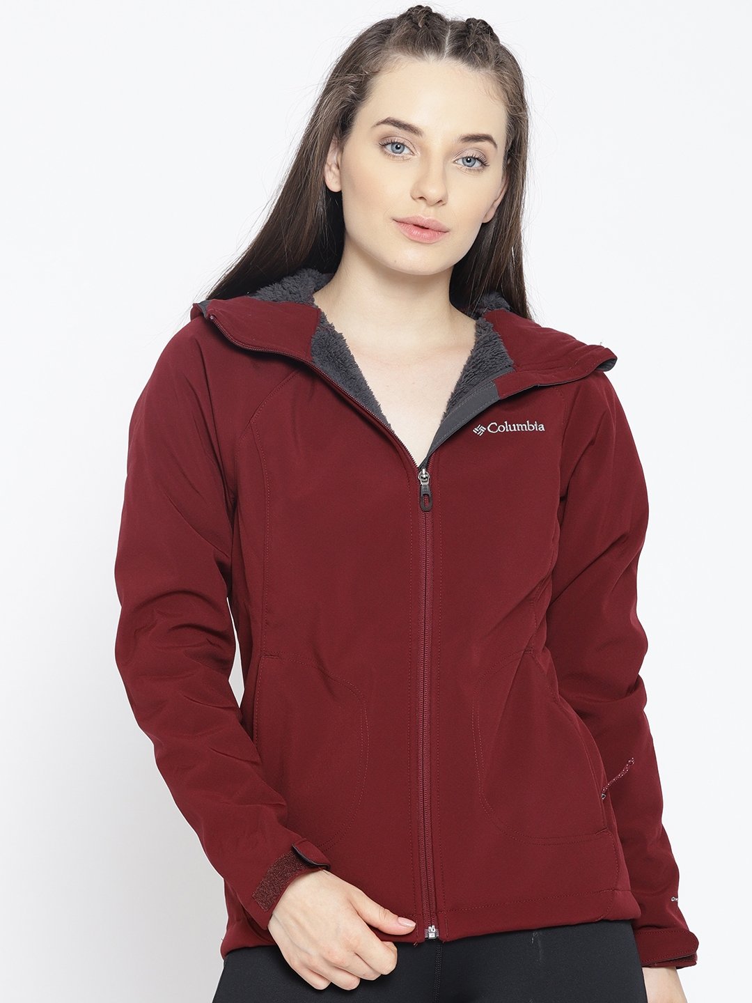 Columbia Maroon Phurtec II Water Wind Resistent Outdoor Trail Softshell Jacket