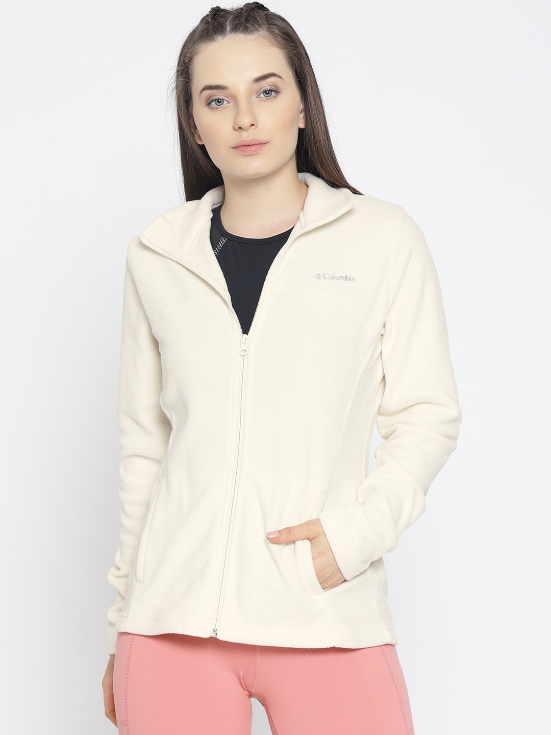 columbia women's white fleece jacket