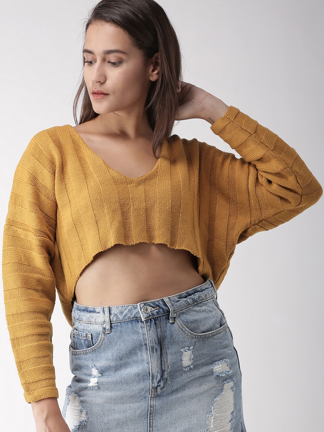 forever 21 mustard sweater