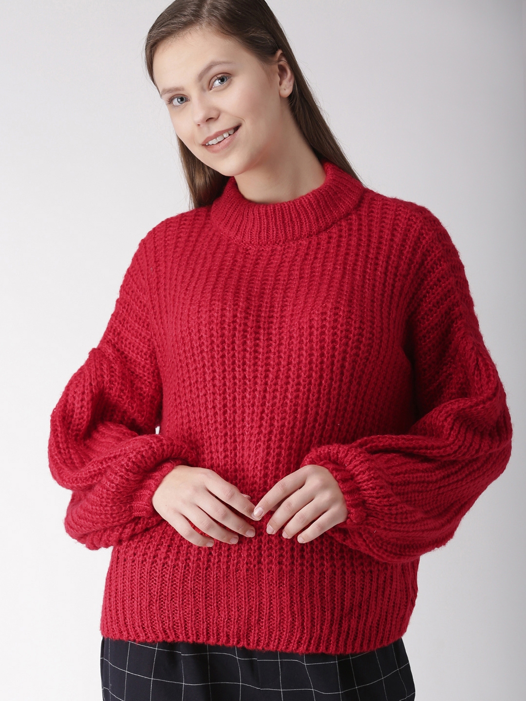 red pullover sweater