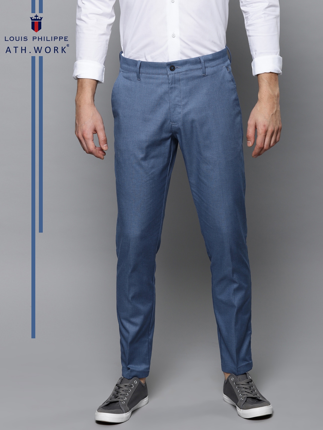 LP Trousers  Chinos Louis Philippe Navy Ath Work Trousers for Men at  Louisphilippecom