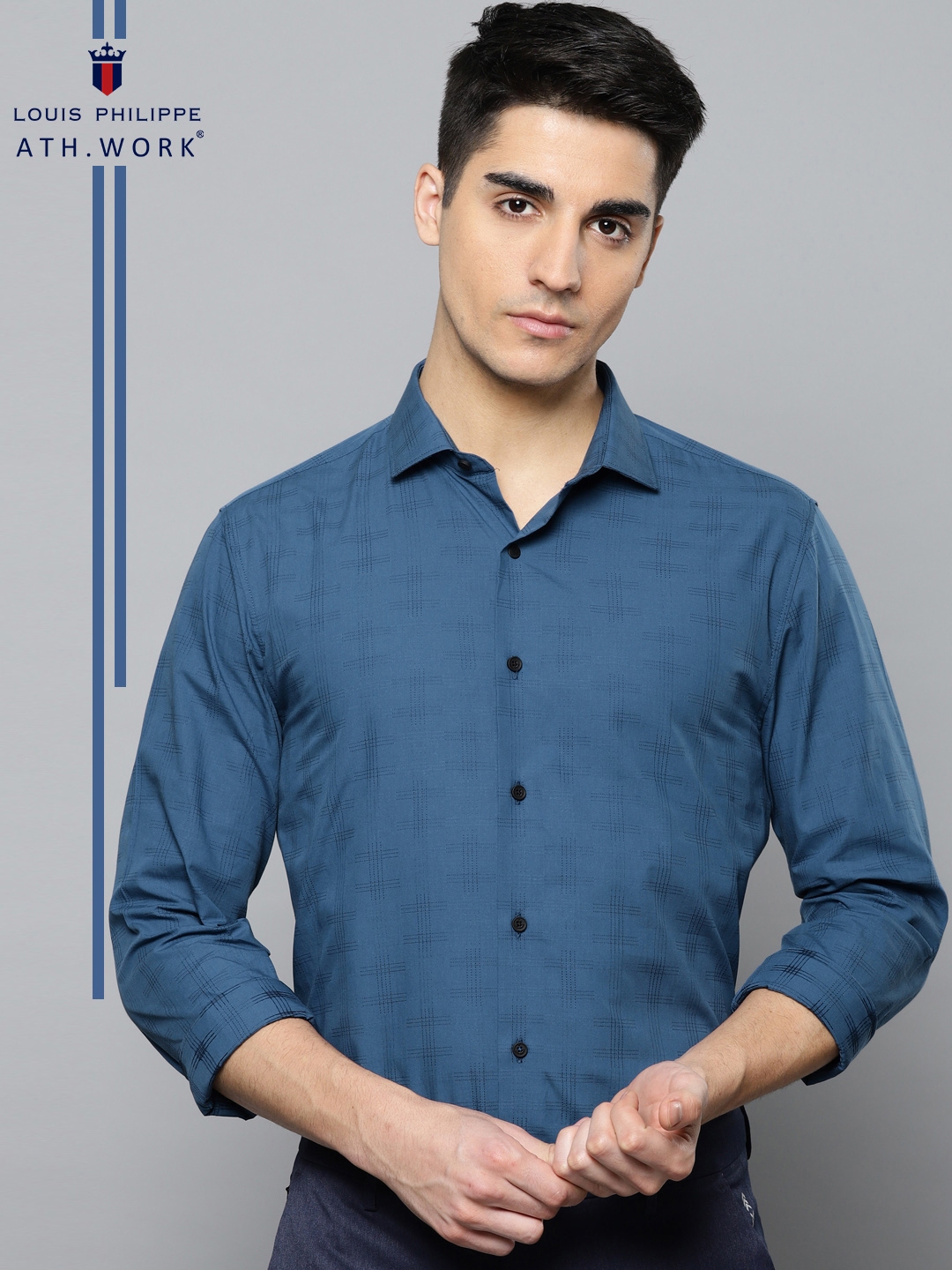 smart casual blue shirt