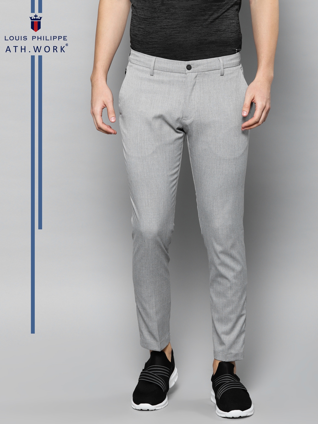 Buy LP ATHWORK Checks Cotton Tapered Fit Mens Casual Trousers  Shoppers  Stop