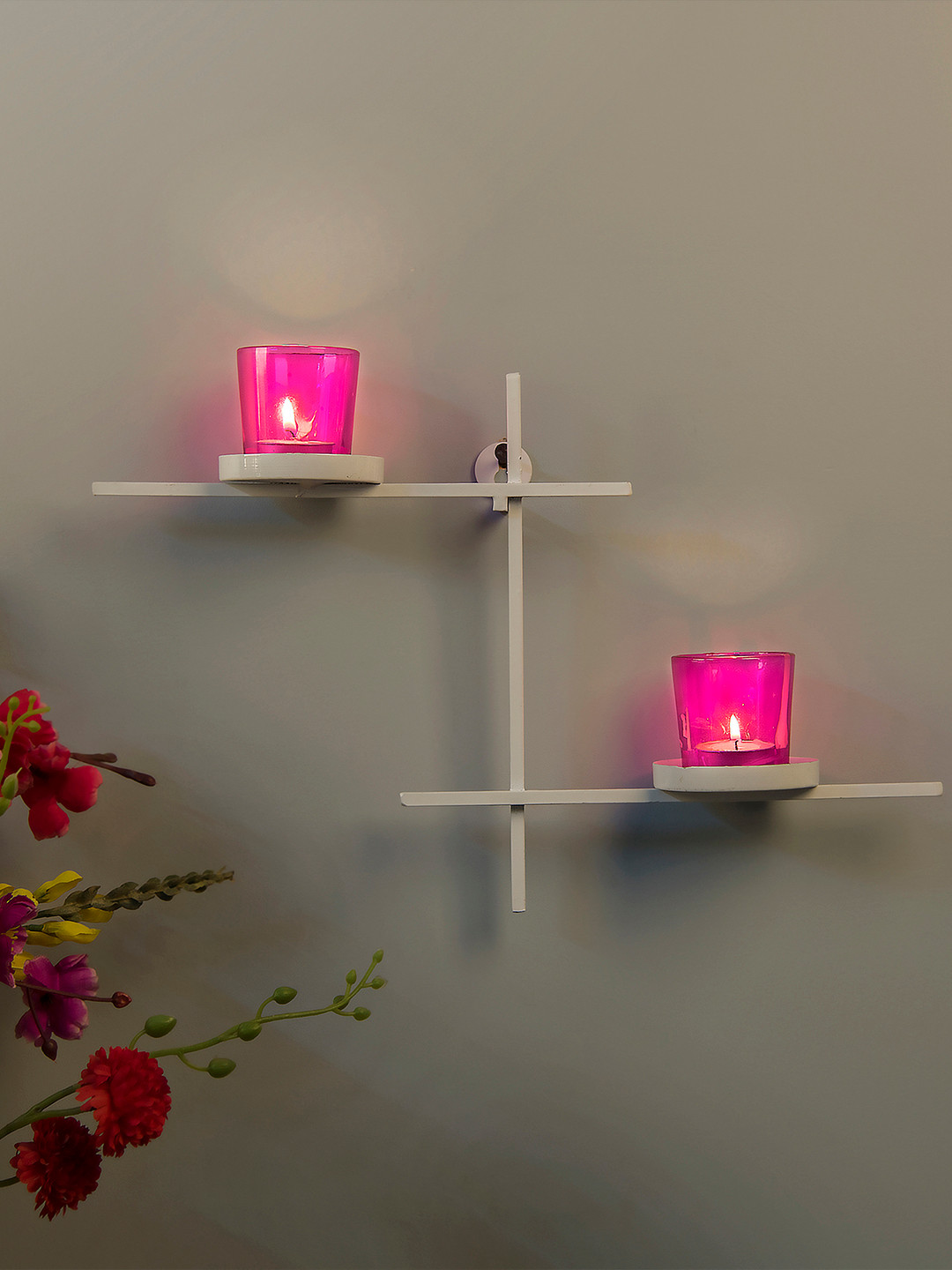 Homesake Pink Ladder-Shaped Candle Holder with 2 Cups