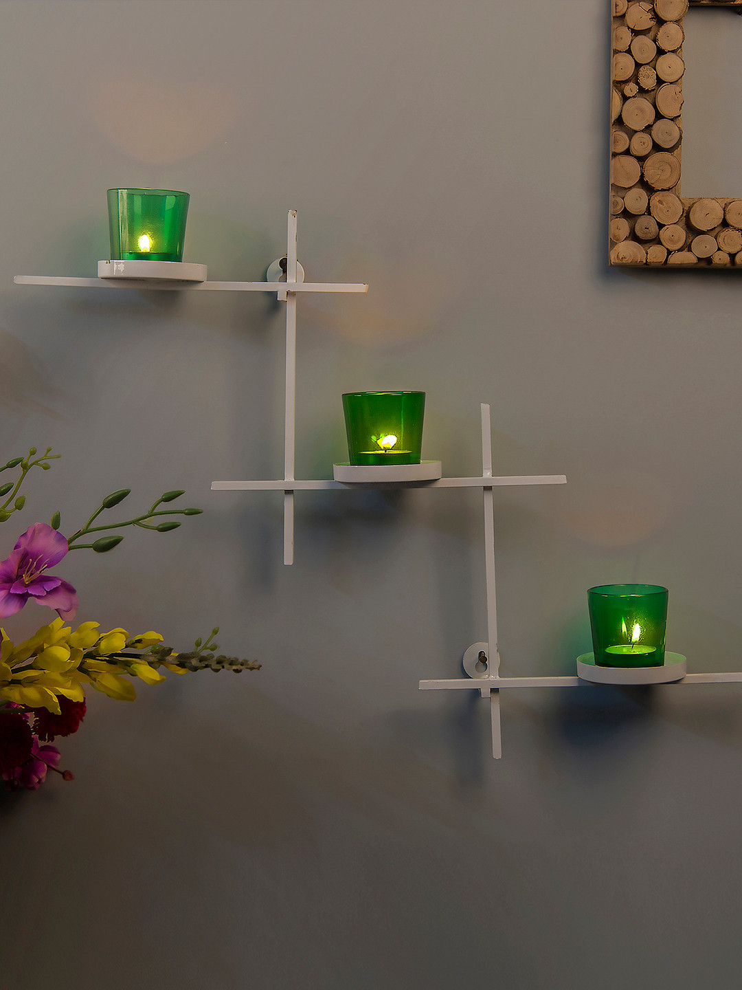 Homesake Green Ladder-Shaped Candle Holder with 2 Cups