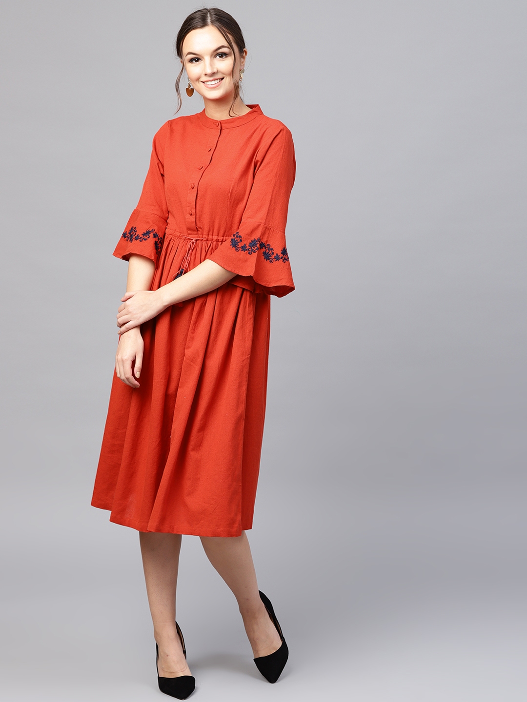 women orange dresses