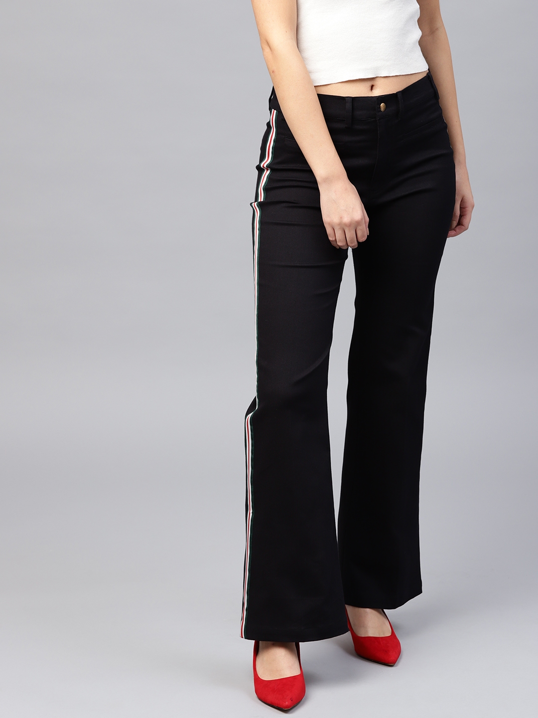 Buy Women Black Regular Fit Solid Casual Trousers Online  255248  Allen  Solly