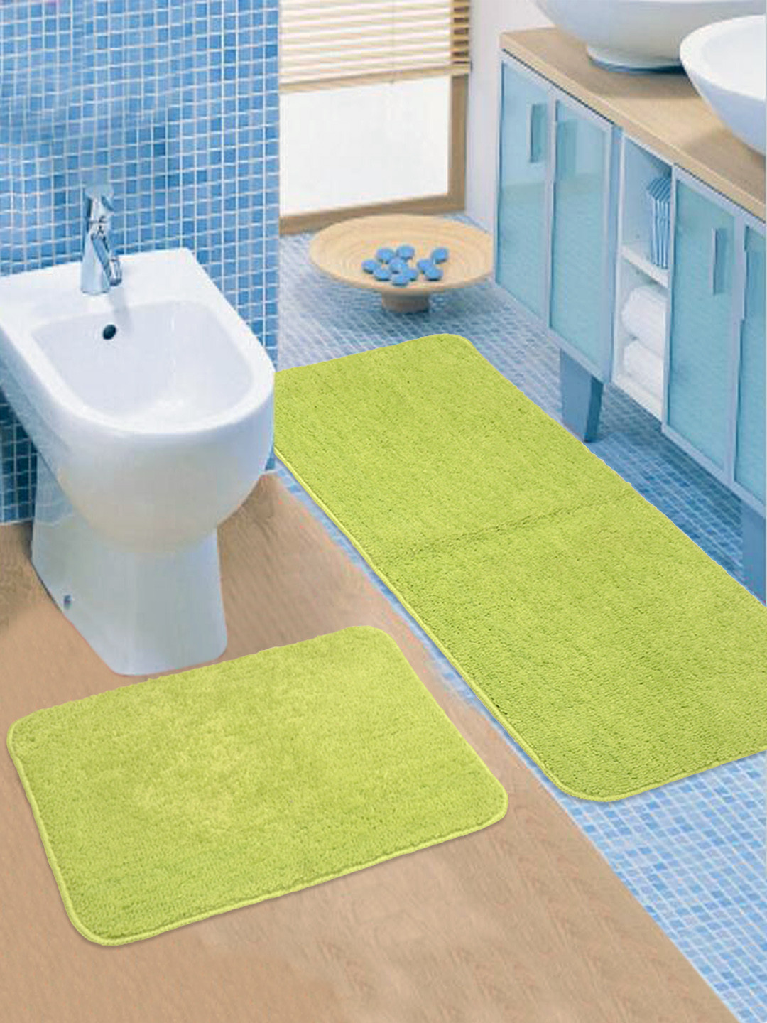 Saral Home Green Solid Kitchen Runner Set