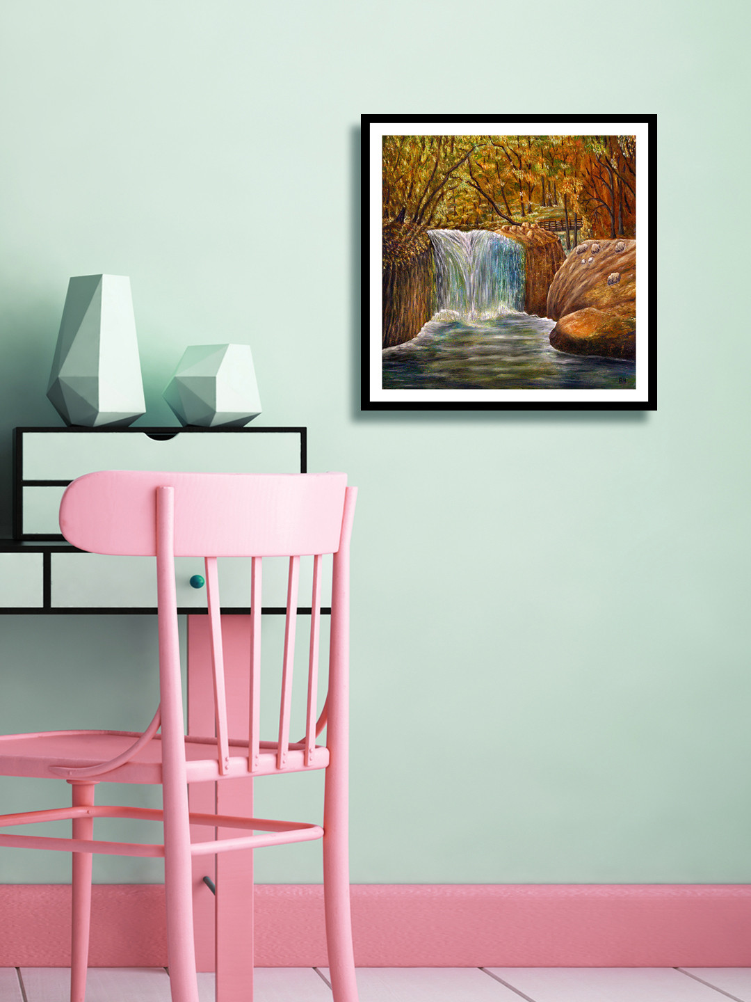 999Store Multicoloured Waterfall Wall Painting
