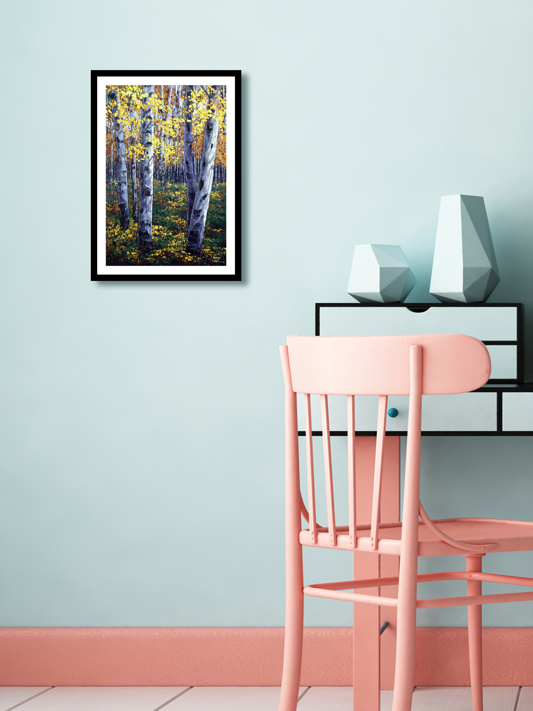 999Store Multicoloured Hand-Painted Botanical Wall Painting