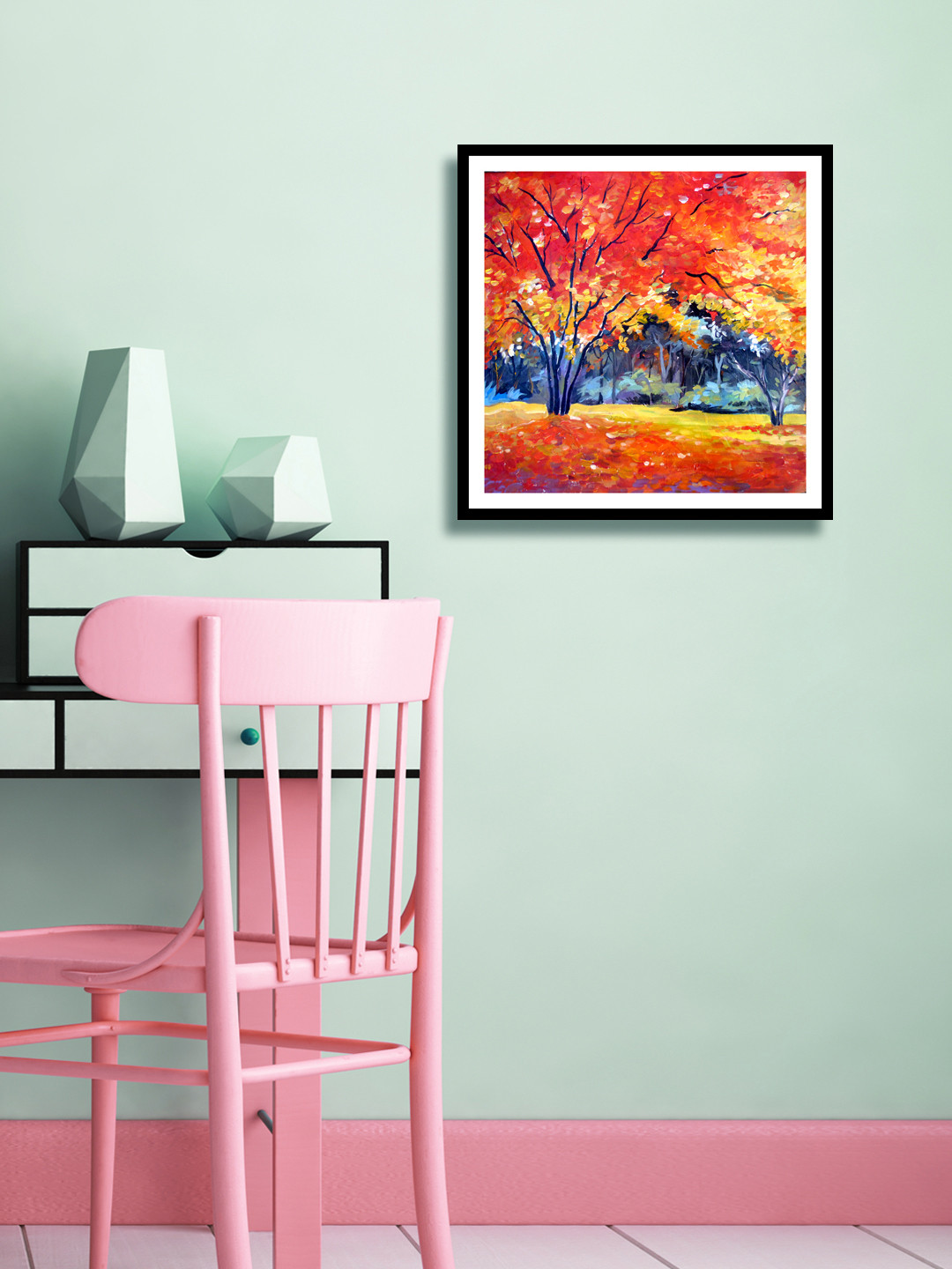 999Store Aabtract Tree Canvas Wall Square Paintings Wall Art - 13.77x13.77In