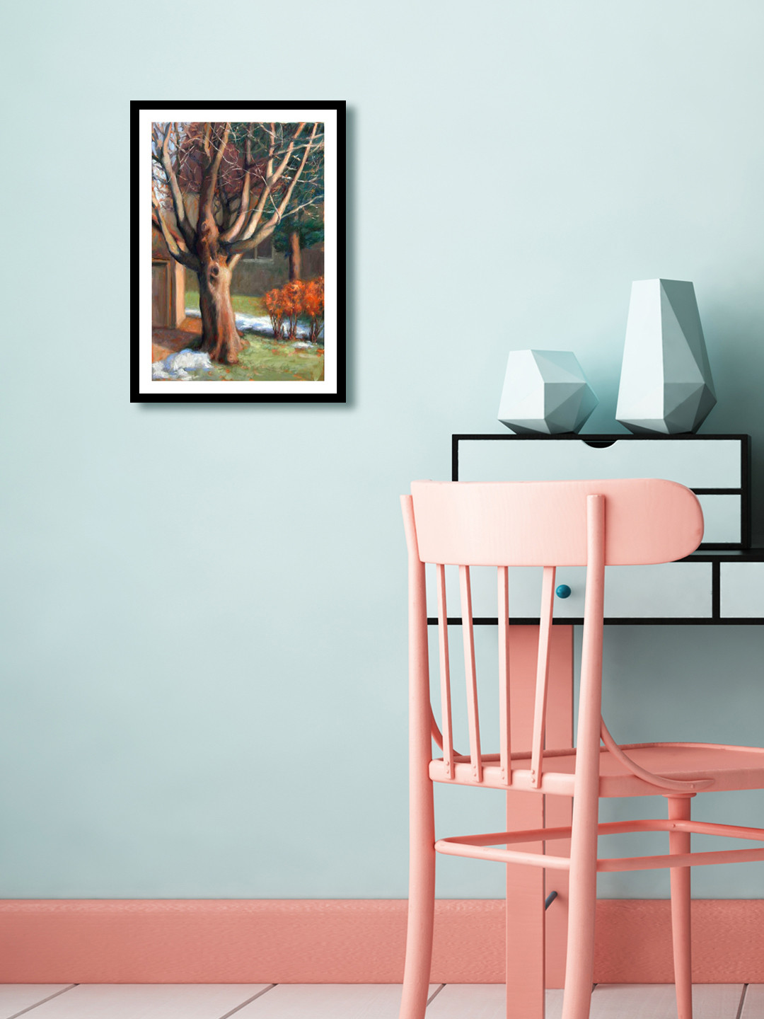 999Store Autumn Tree Canvas Wall Rectangle Paintings Wall Art - 13.77x9.84In