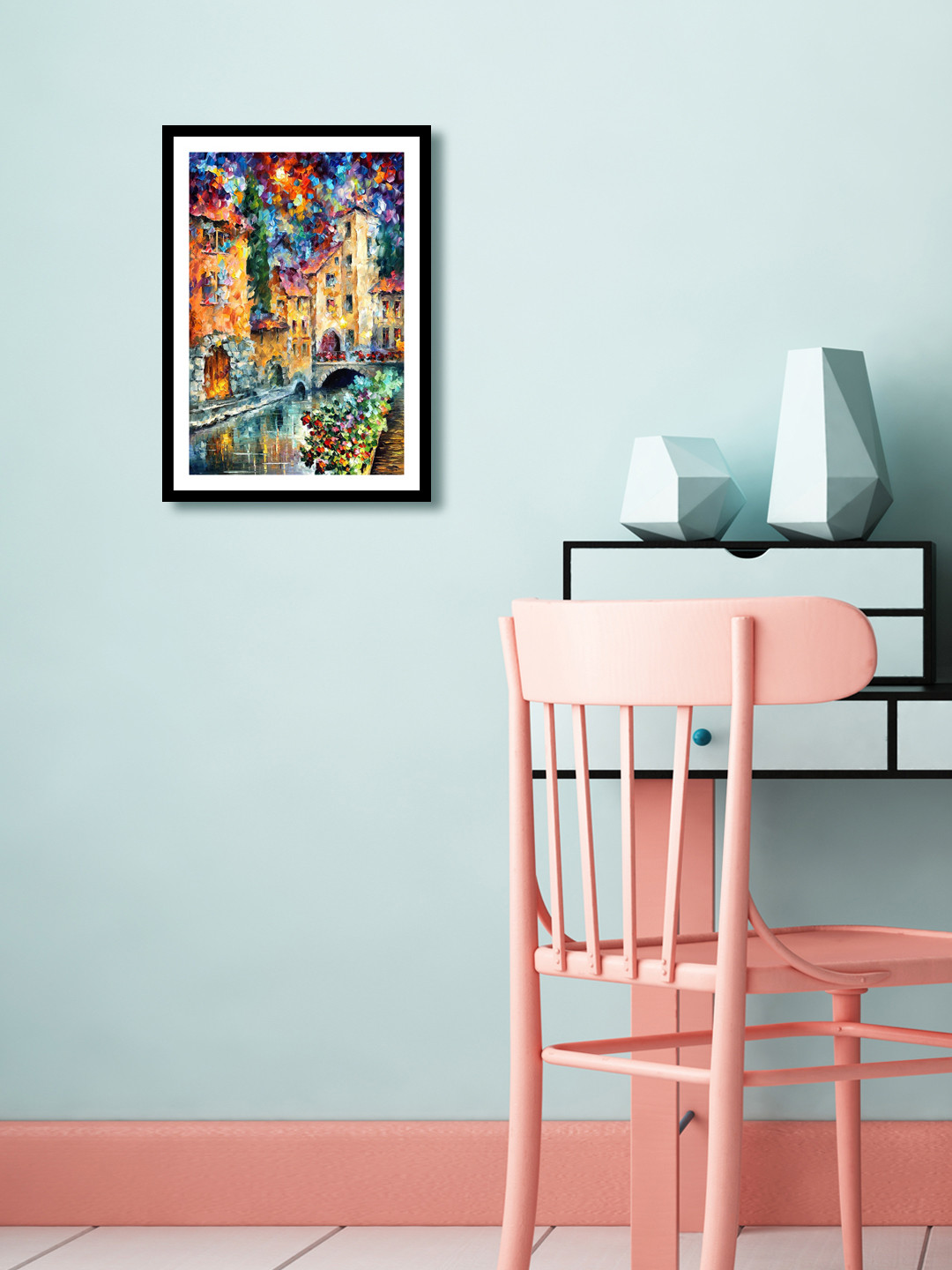 999Store Multicoloured Hand-Painted City Wall Painting