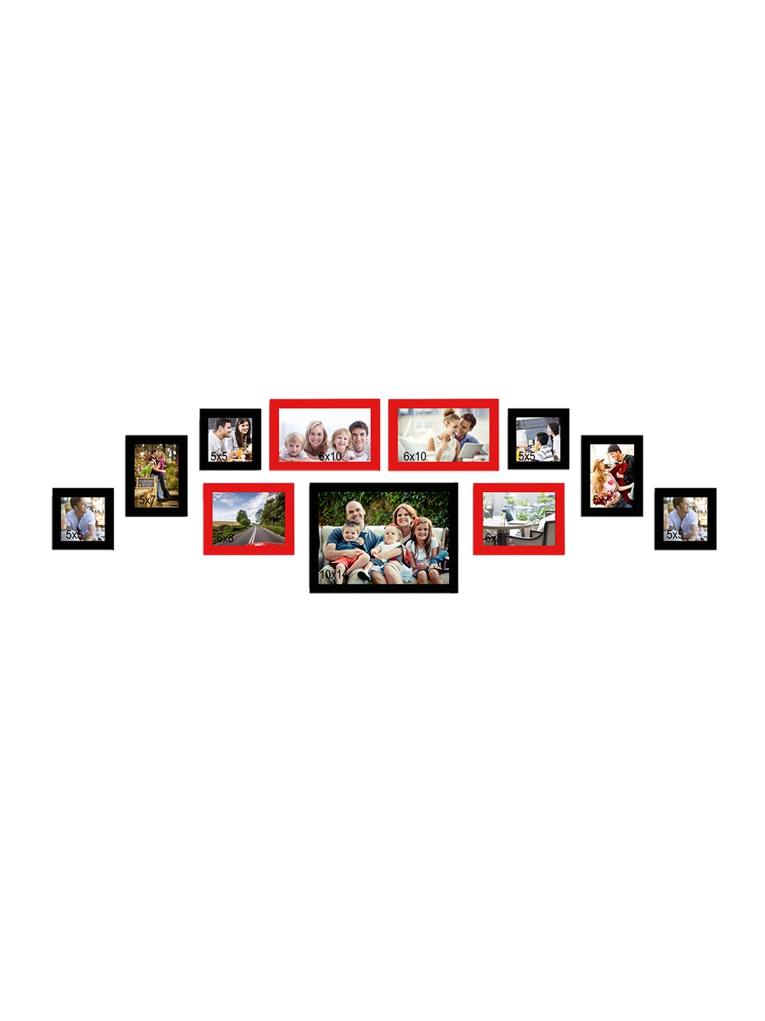 Art Street Set Of 11 Red Black Photo Frames For Image