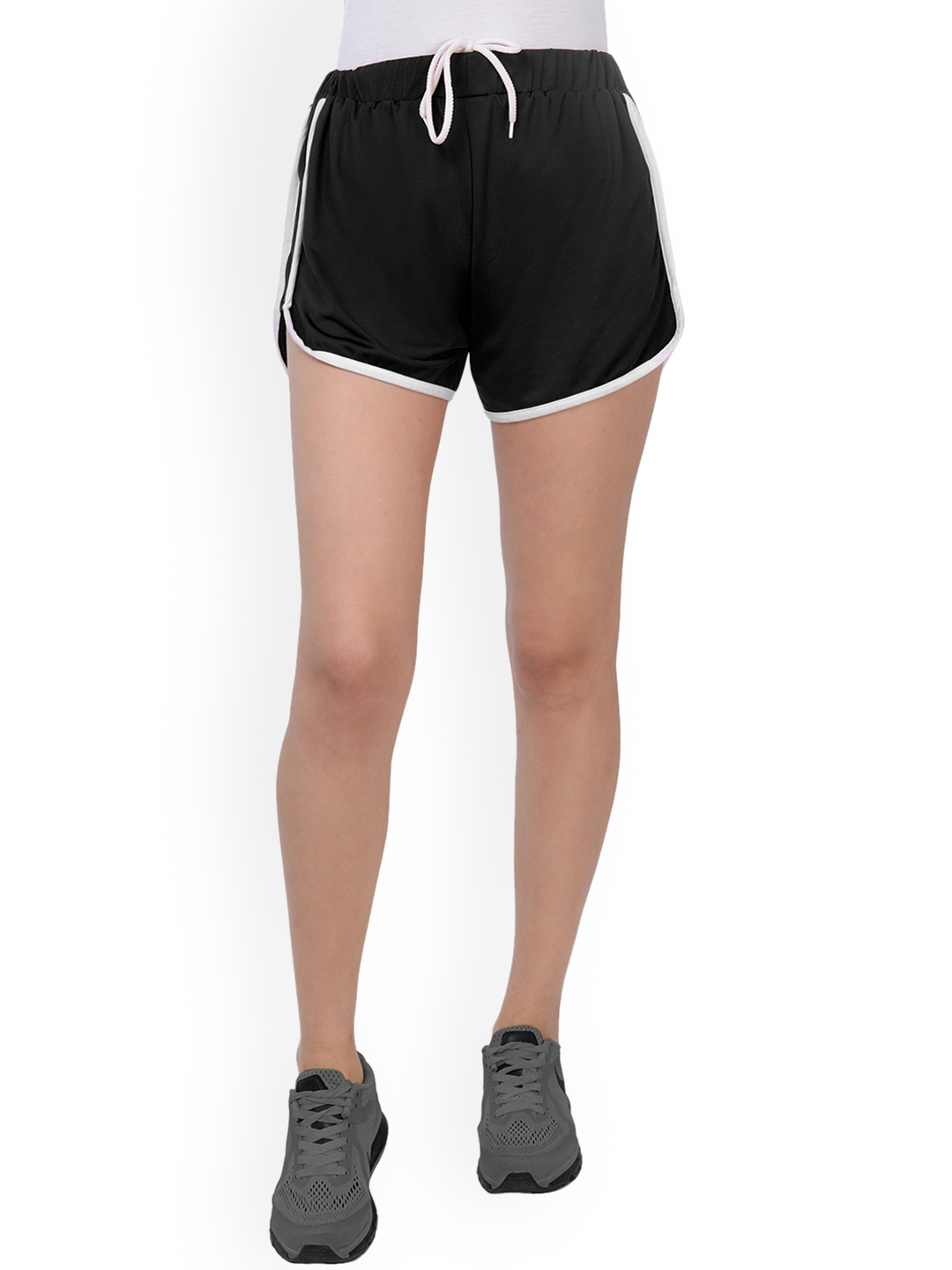 Buy Da Intimo Women Black Solid Regular Fit Sports Shorts - Shorts