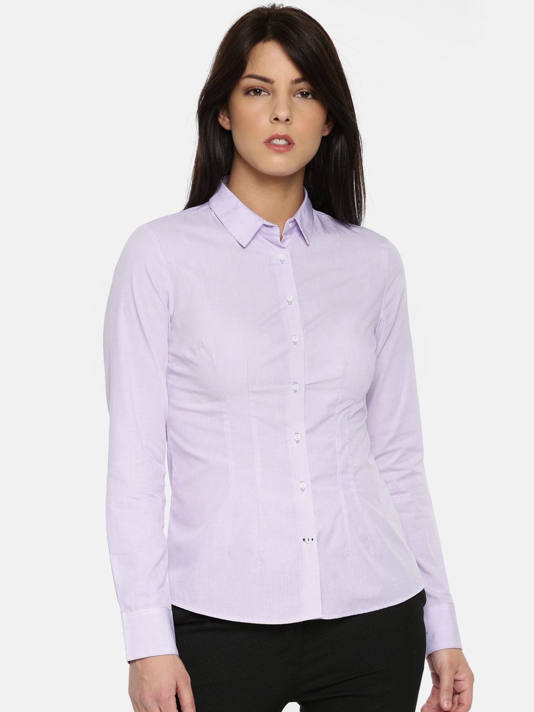 Van heusen women's solid formal shirt 2025