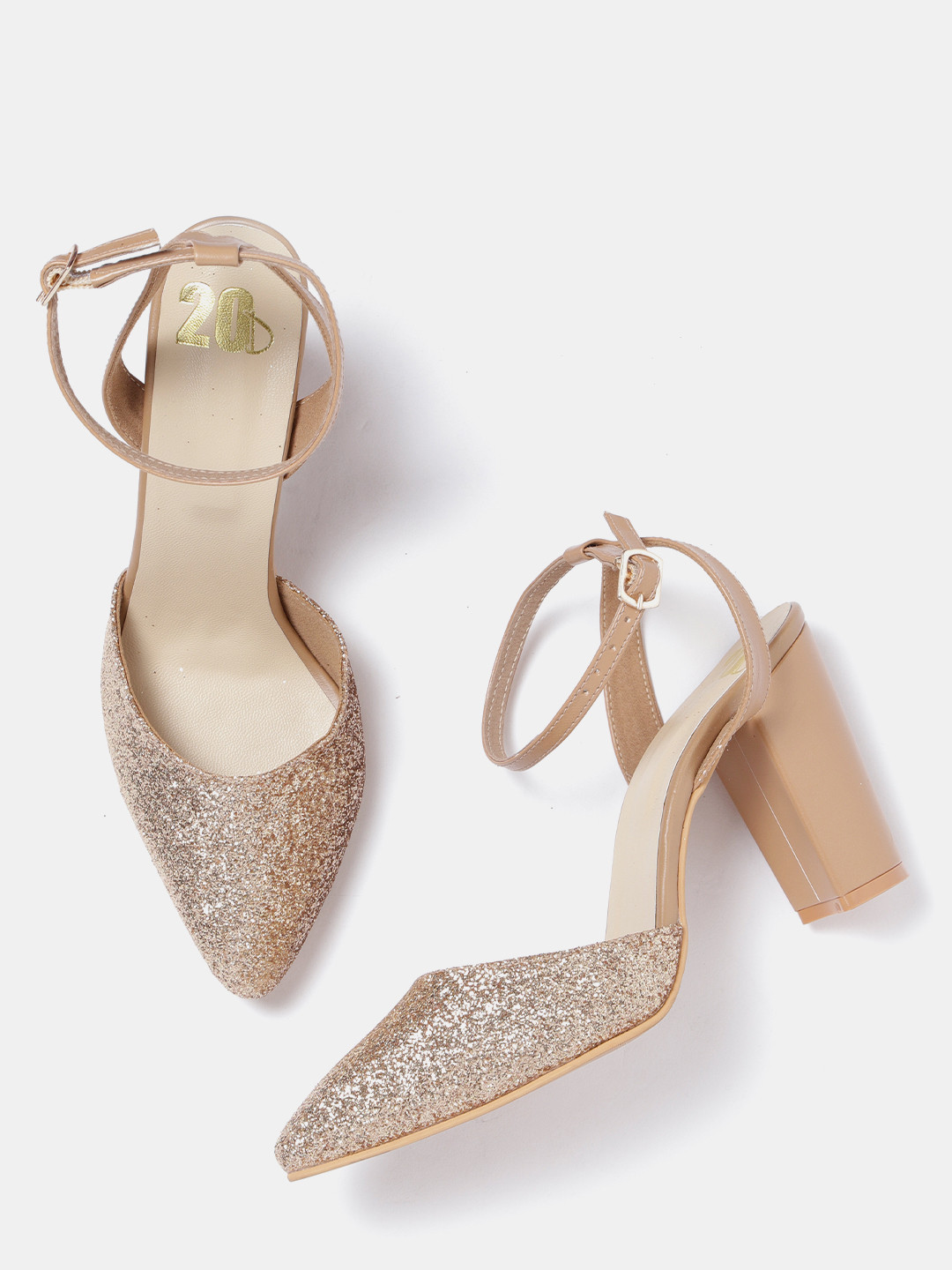 Buy 20dresses Women Gold Toned Shimmer Pumps Heels For Women