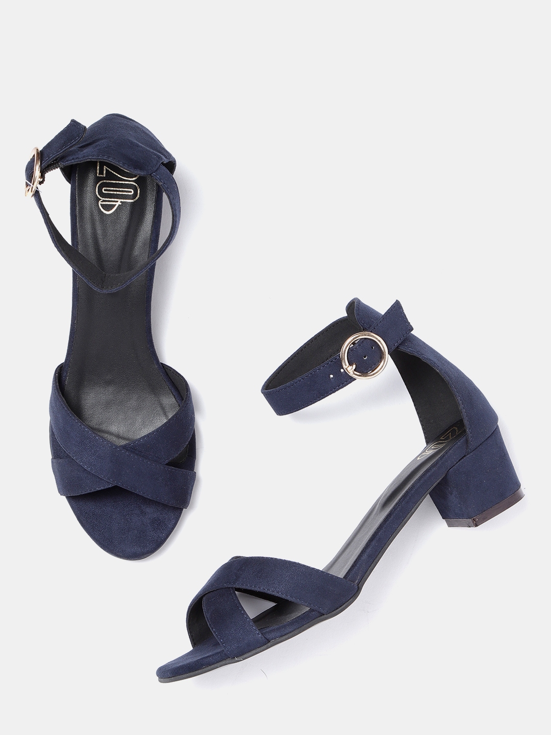 navy blue block heels