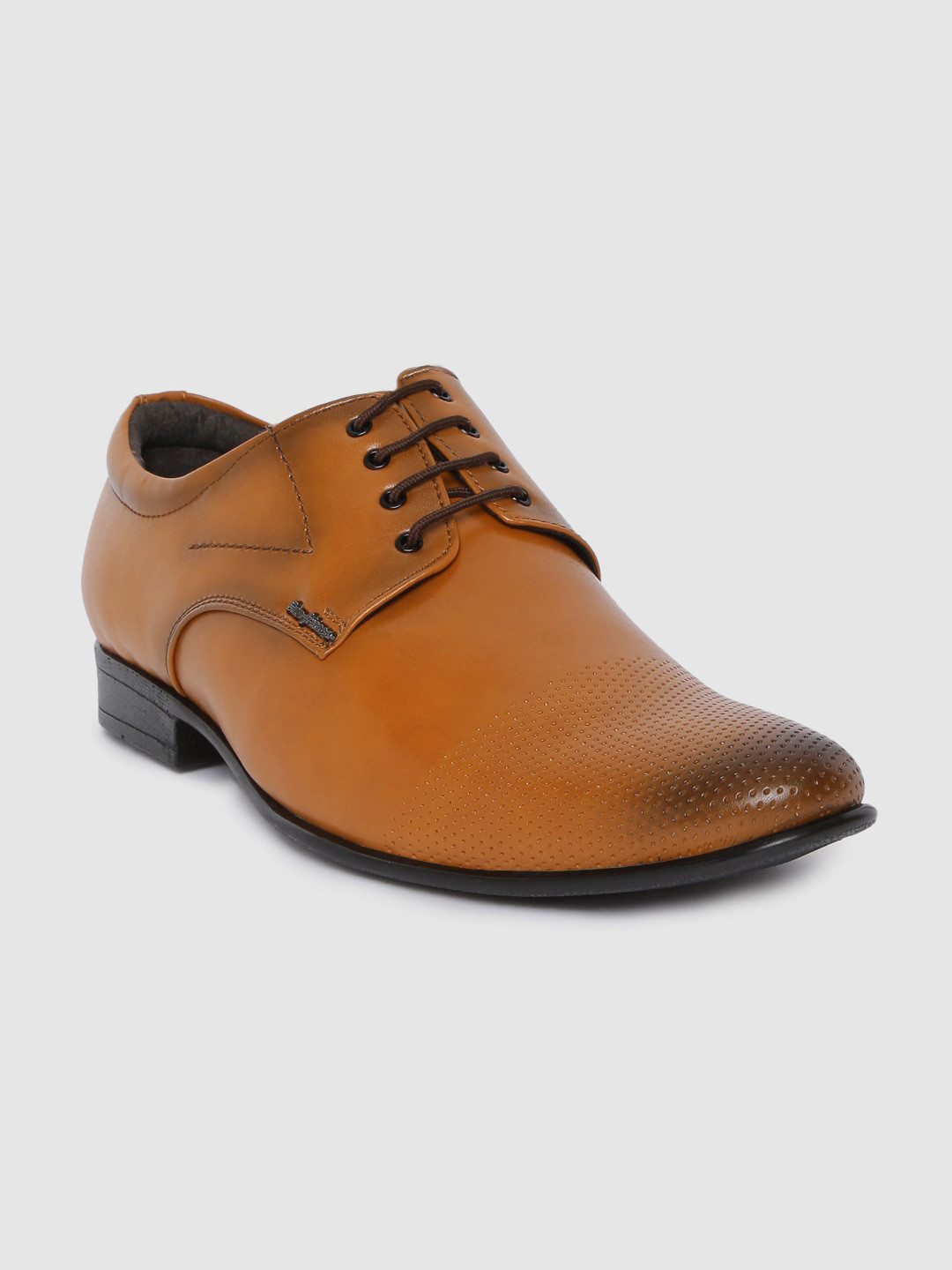 San Frissco Men Tan Brown Formal Derby Shoes