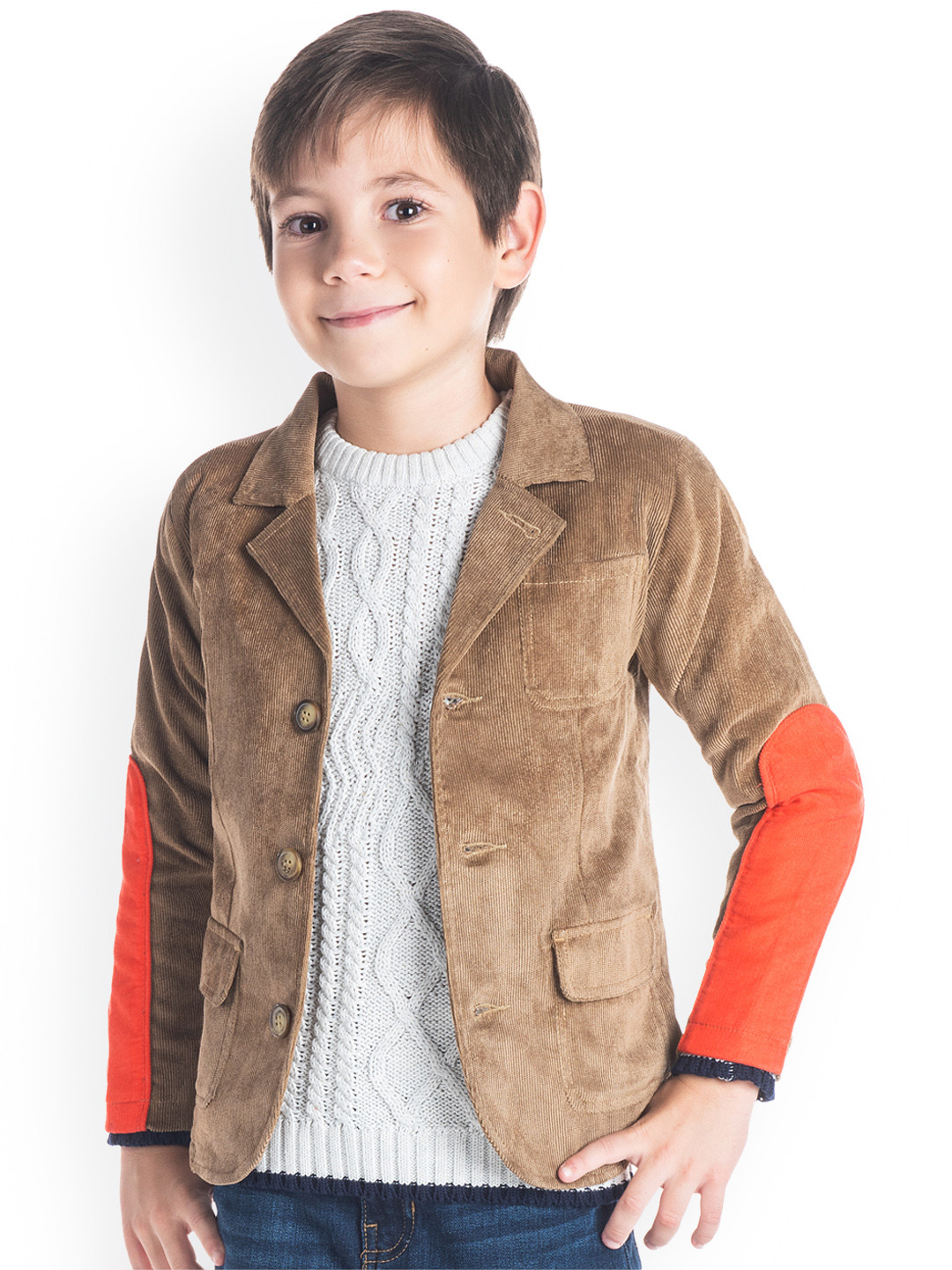 Cherry Crumble Unisex Kids Brown Corduroy Casual Blazer