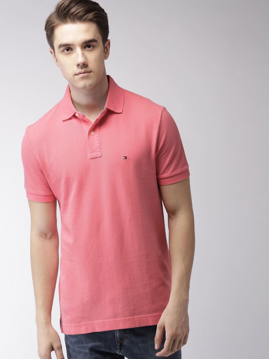 mens pink tommy hilfiger shirt