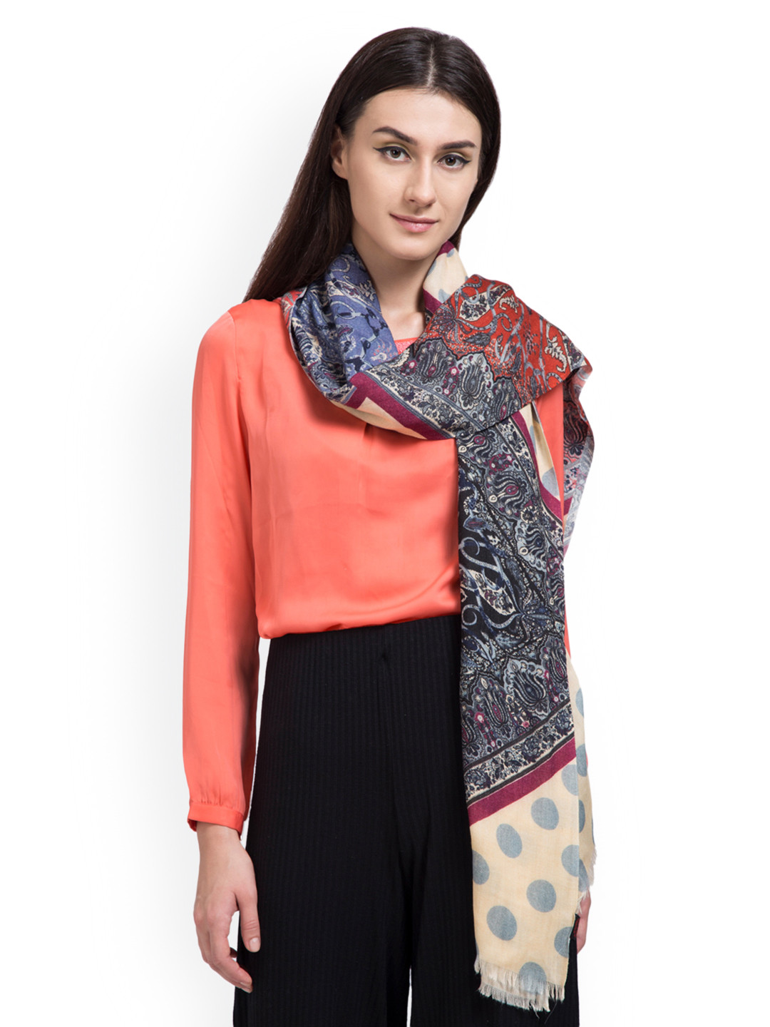 Shingora Women Off-White Printed Shawl