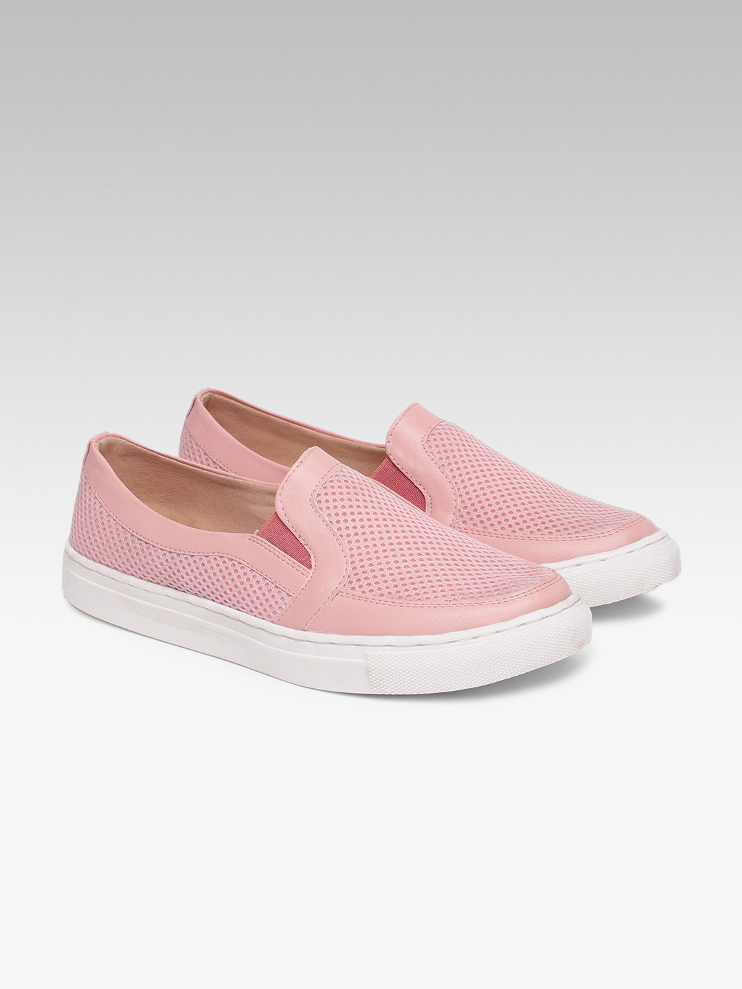 womens pink slip on sneakers