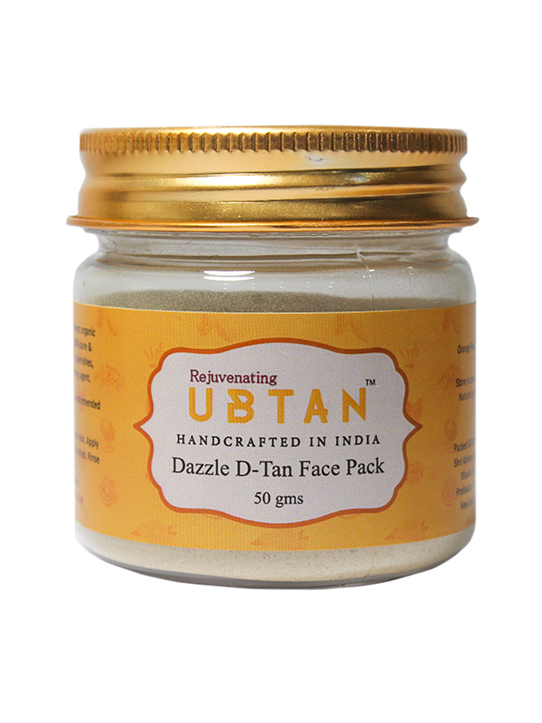 Rejuvenating Unisex UBTAN Dazzle D-Tan Face Pack 50g