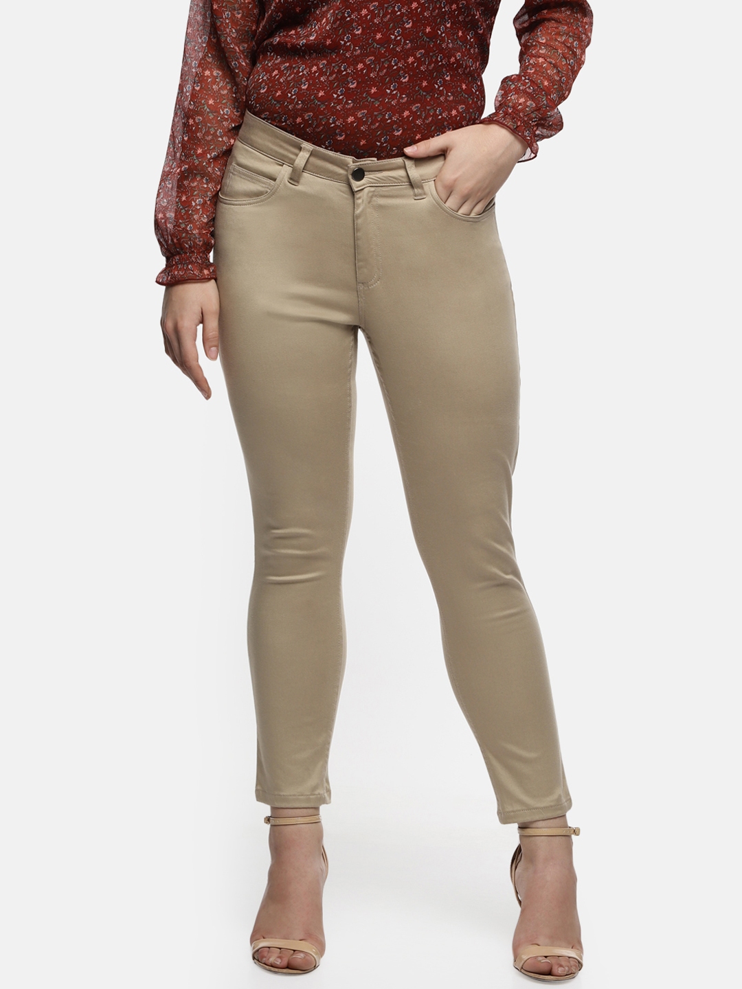 Annabelle Women Solid Pink Trousers  Selling Fast at Pantaloonscom