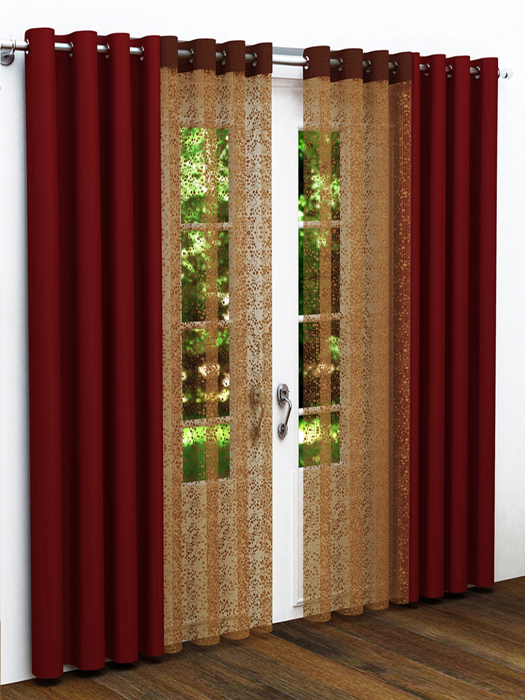 Buy Story Home Maroon Brown Set Of 4 Door Curtains Curtains And Sheers For Unisex 7472443 Myntra Then, add toss pillows to match the curtains. story home maroon brown set of 4 door curtains