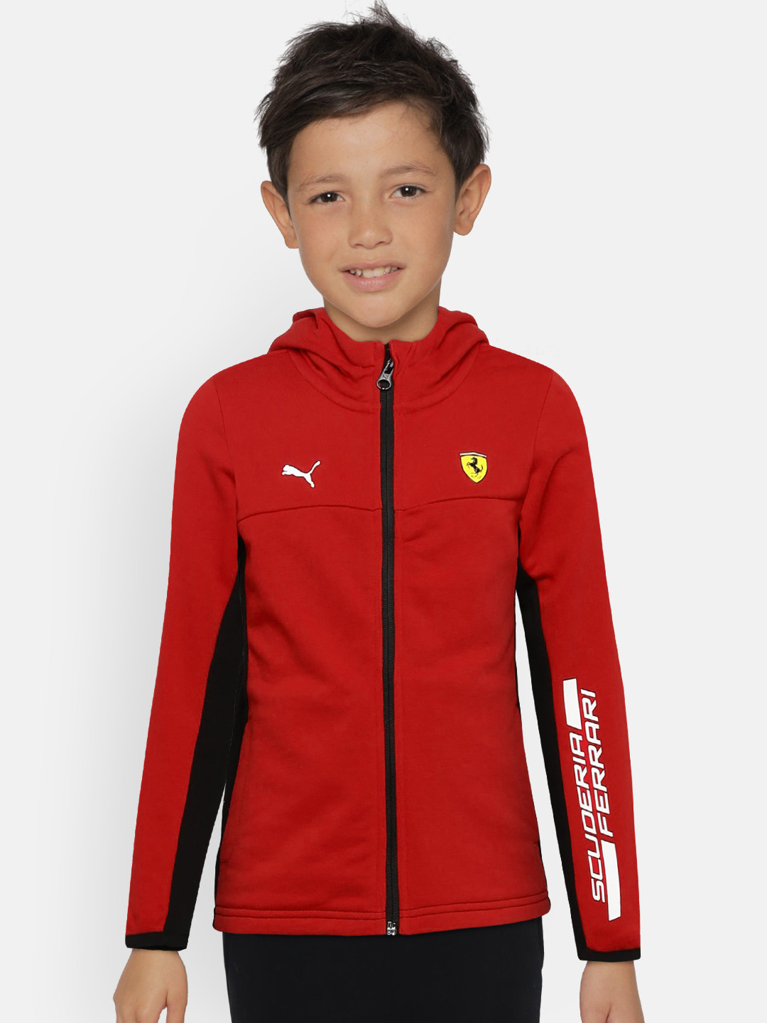 Buy PUMA Motorsport Boys Red Hooded Sweat Sporty Jacket - Jackets for Boys  7473530 | Myntra