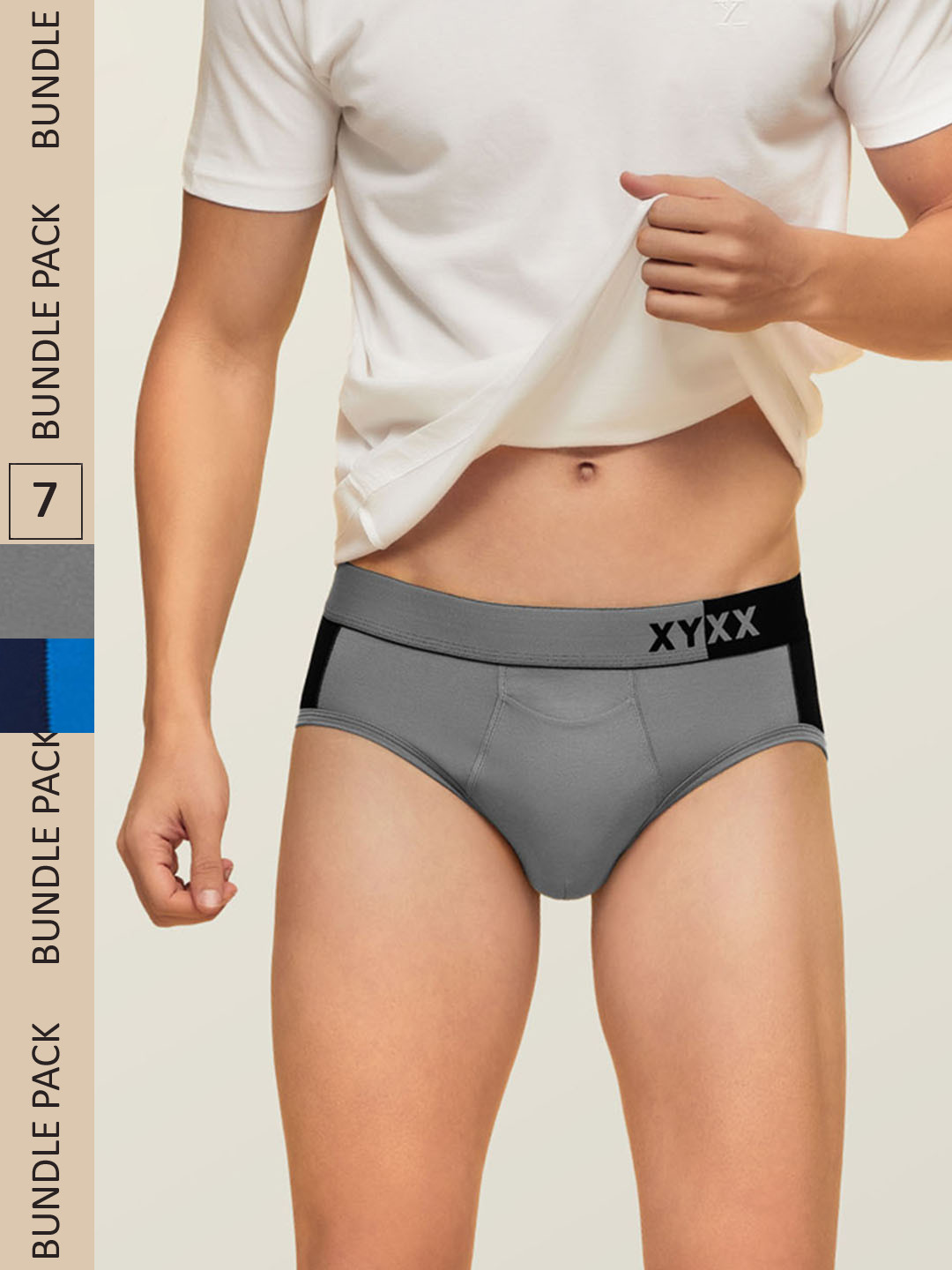 XYXX Men IntelliSoft Antimicrobial Micro Modal Pack of 7 Dualist Briefs XYBRF7PCKN03