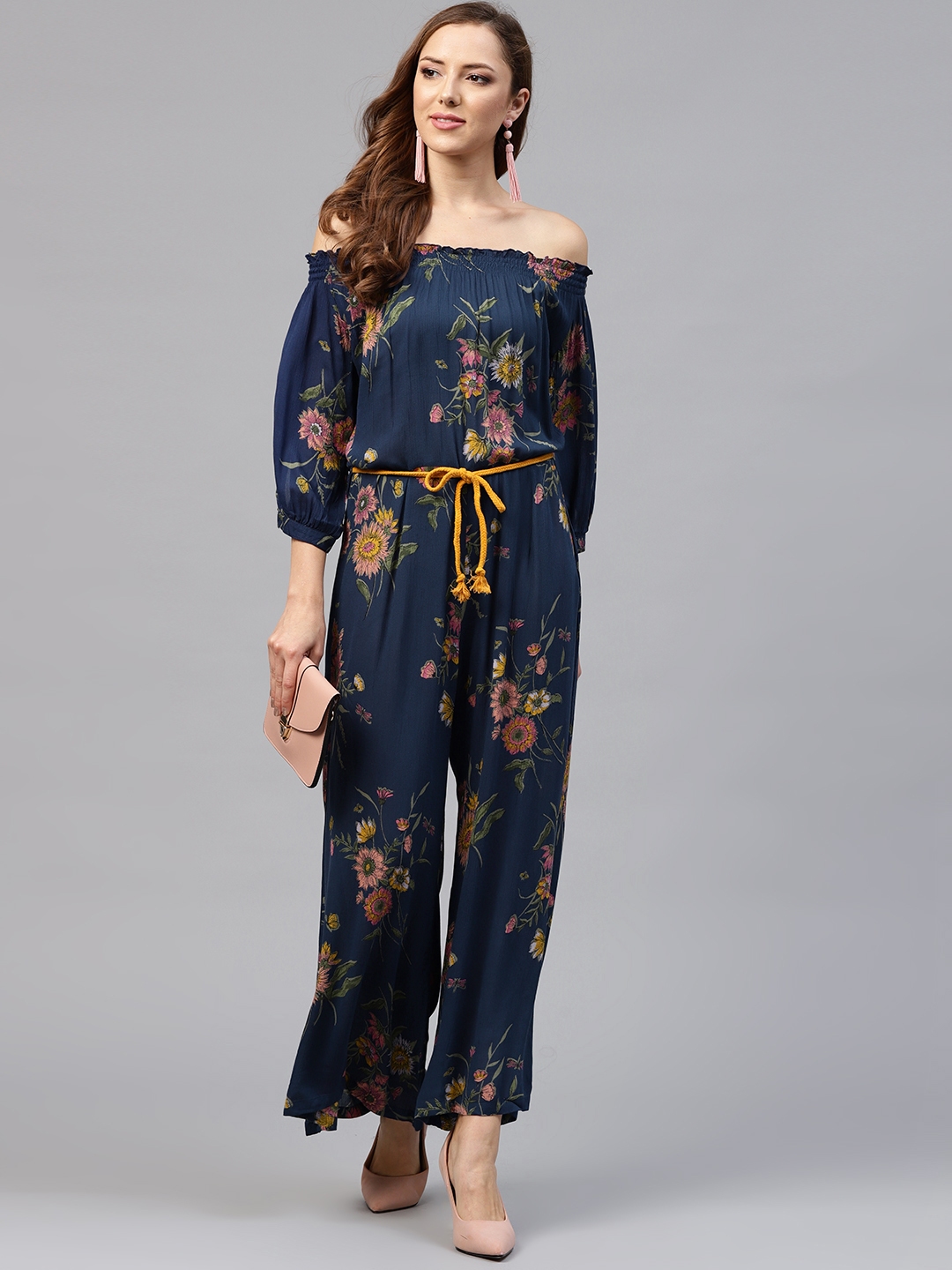 blue jumpsuit myntra