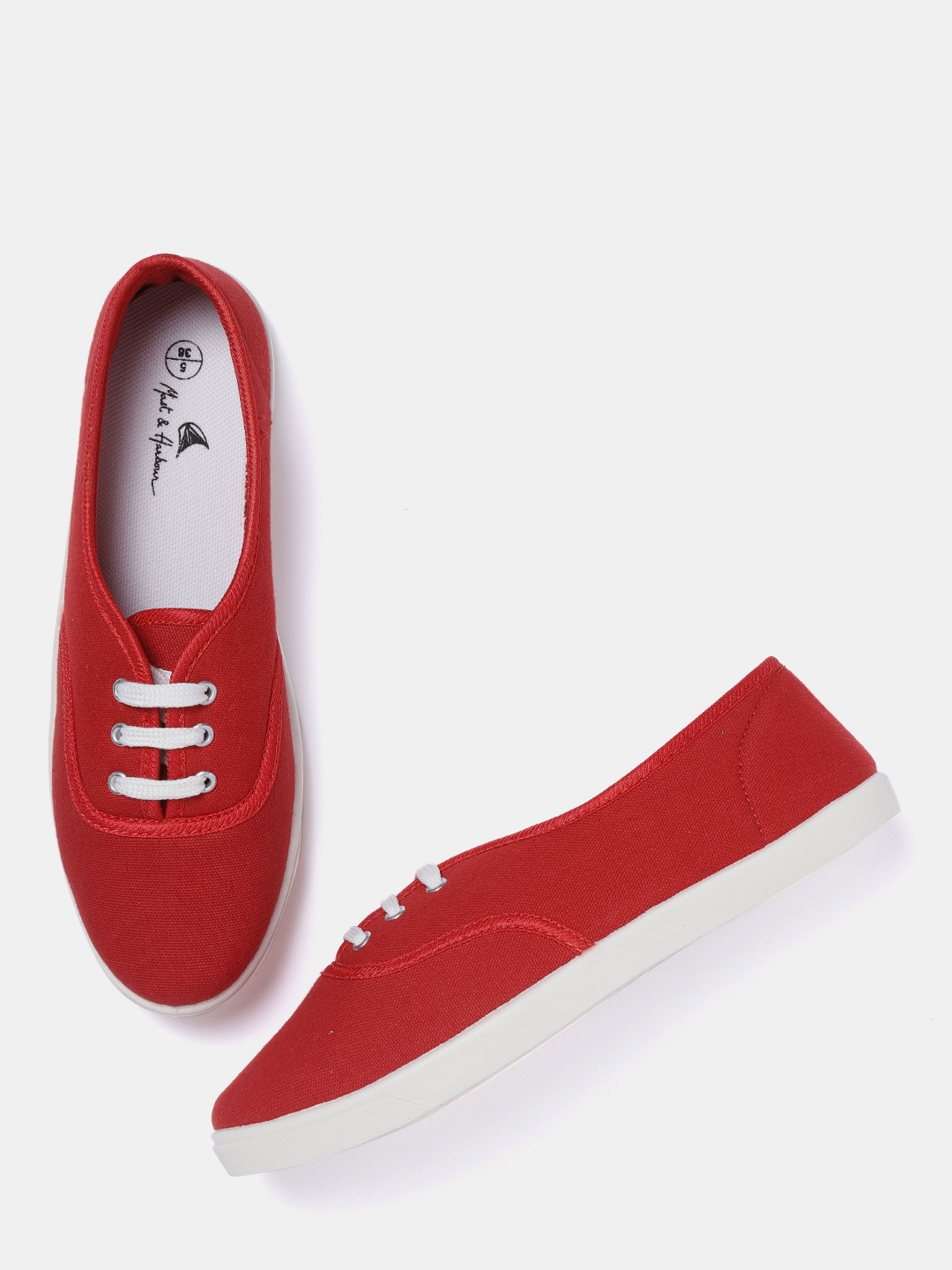 Buy Women Red Color Comfty Canvas Shoes For Women | Fashion | DressFair.com