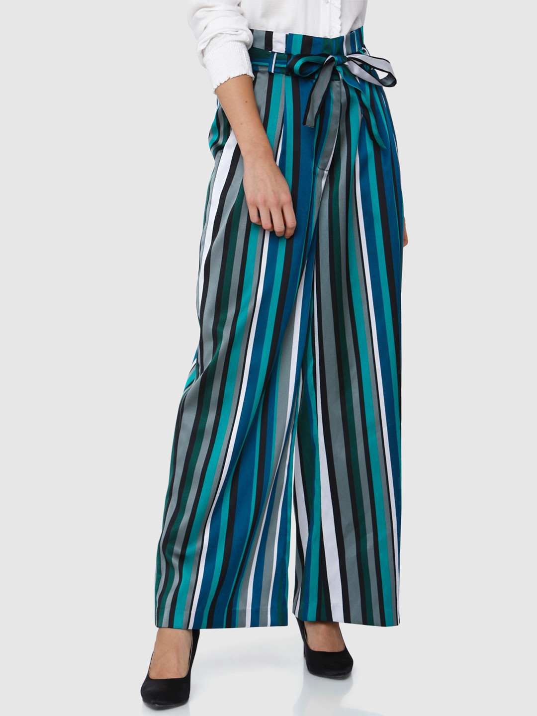 striped parallel pants