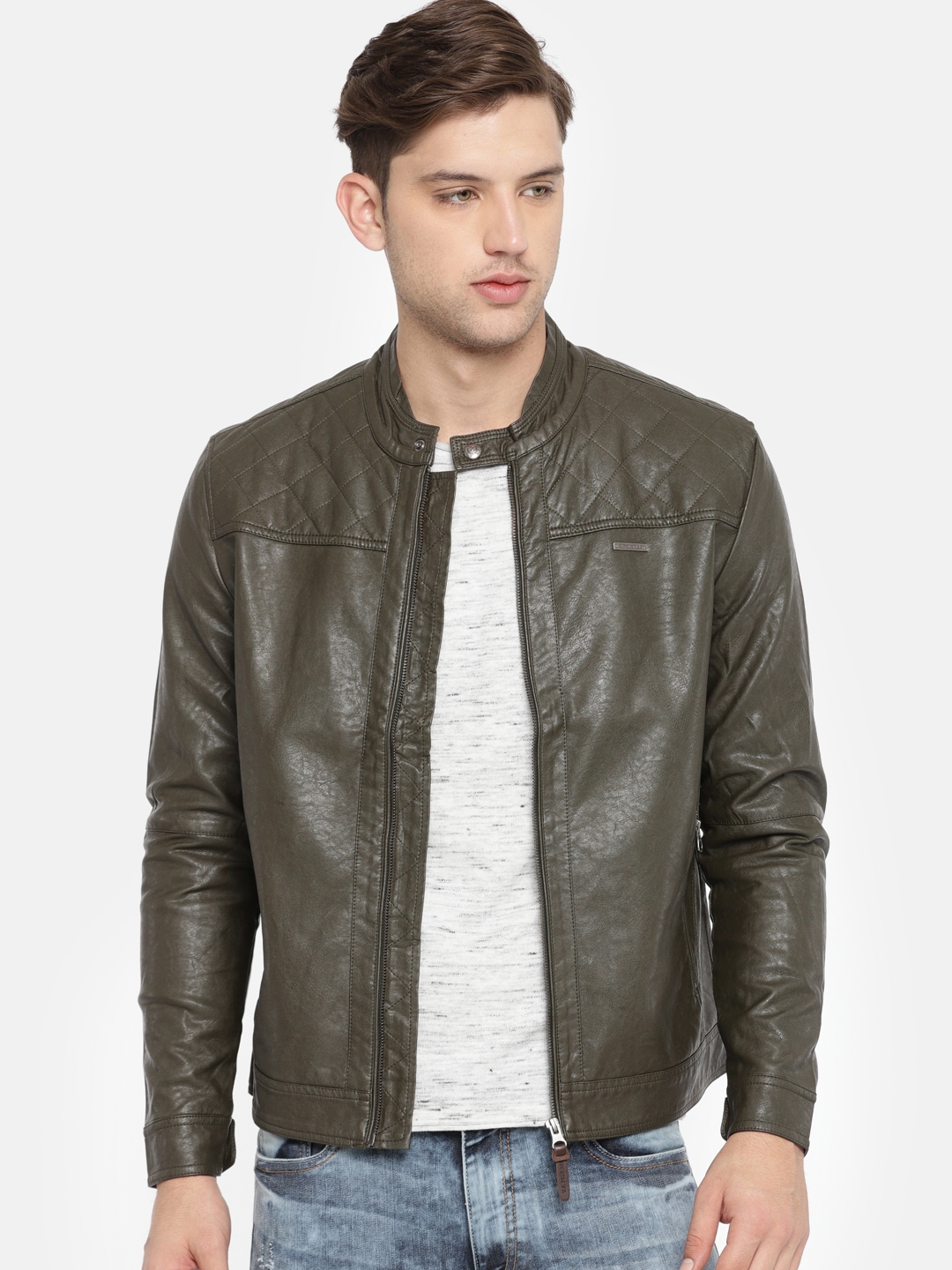 U.S. POLO ASSN. Black Solid Leather Jacket: Buy U.S. POLO ASSN. Black Solid Leather  Jacket Online at Best Price in India | NykaaMan