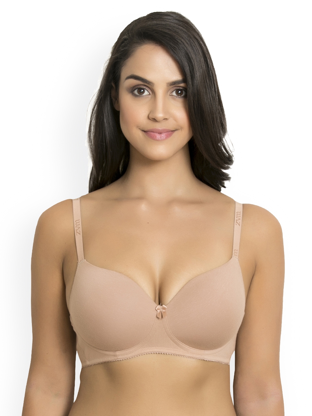 Zivame Nude-Coloured Solid Non-Wired Lightly Padded T-shirt Bra