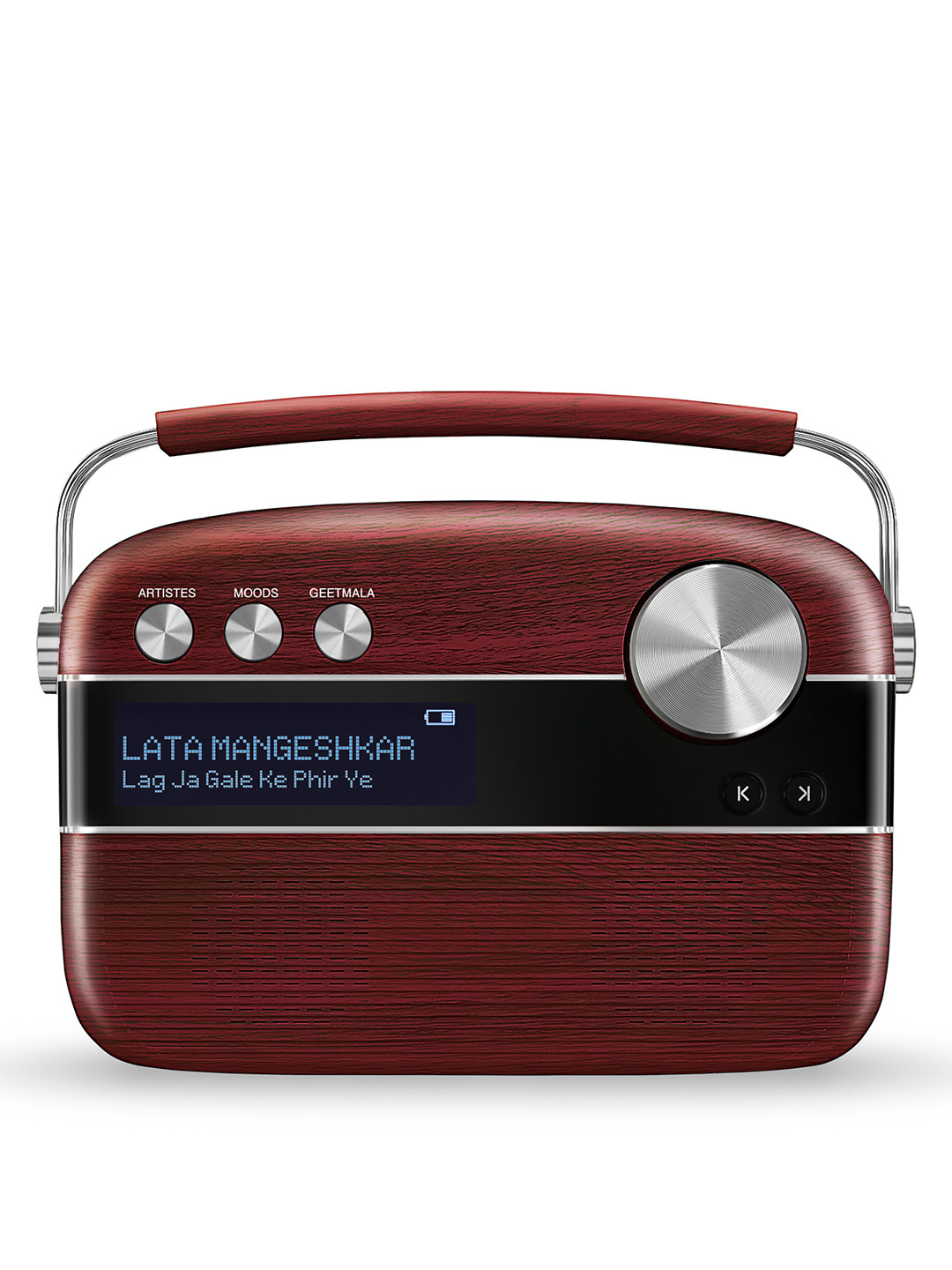 Saregama Carvaan Hindi - Portable Music Player with 5000 Preloaded Songs - Cherrywood Red