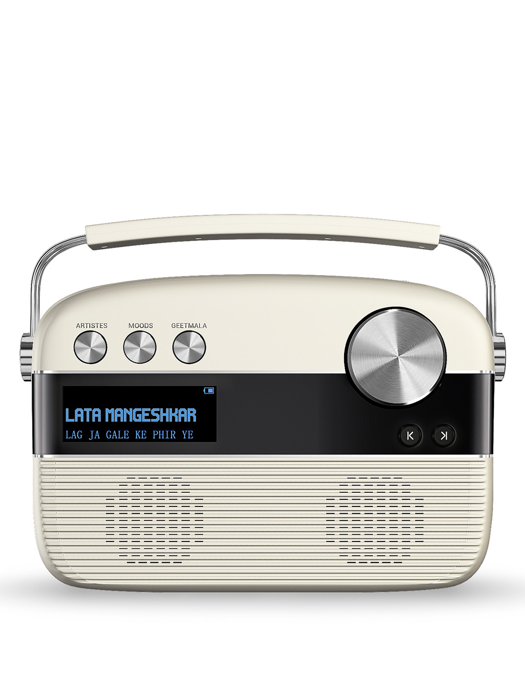 Saregama Carvaan Hindi - Portable Music Player with 5000 Preloaded Songs - Porcelain White