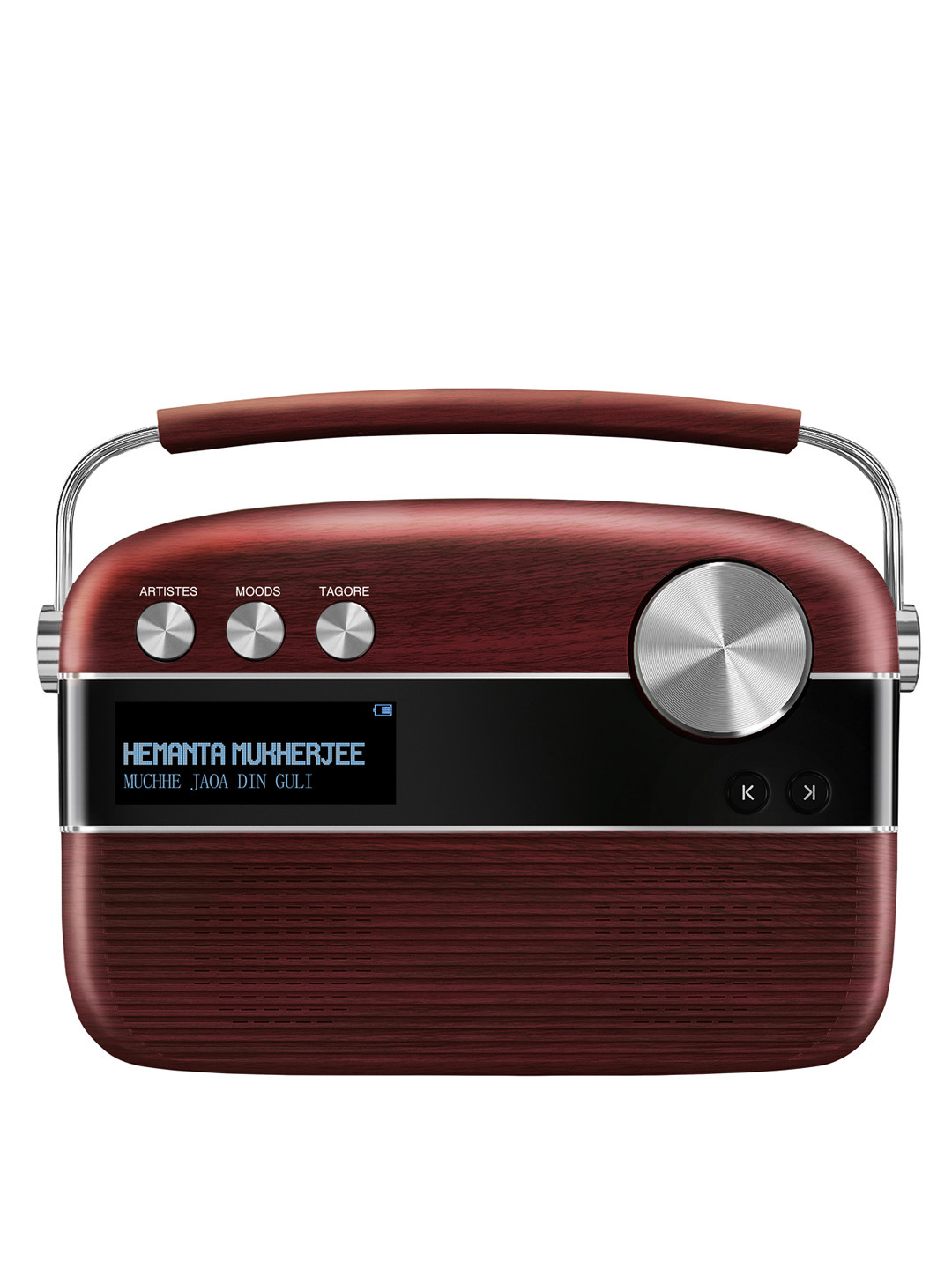 Saregama Carvaan Tamil - Portable Music Player with 5000 Preloaded Songs - Cherrywood  Red